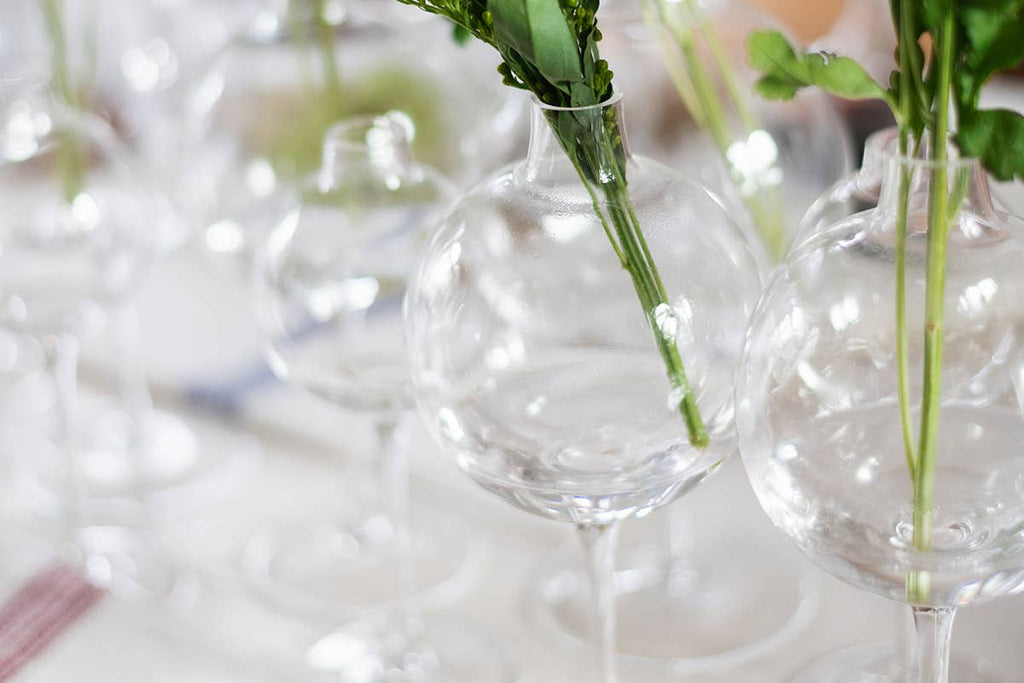 Clear Wine Glass Shaped Flower Vase, Medium