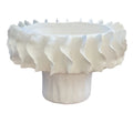 Short white ripple pedestal bowl