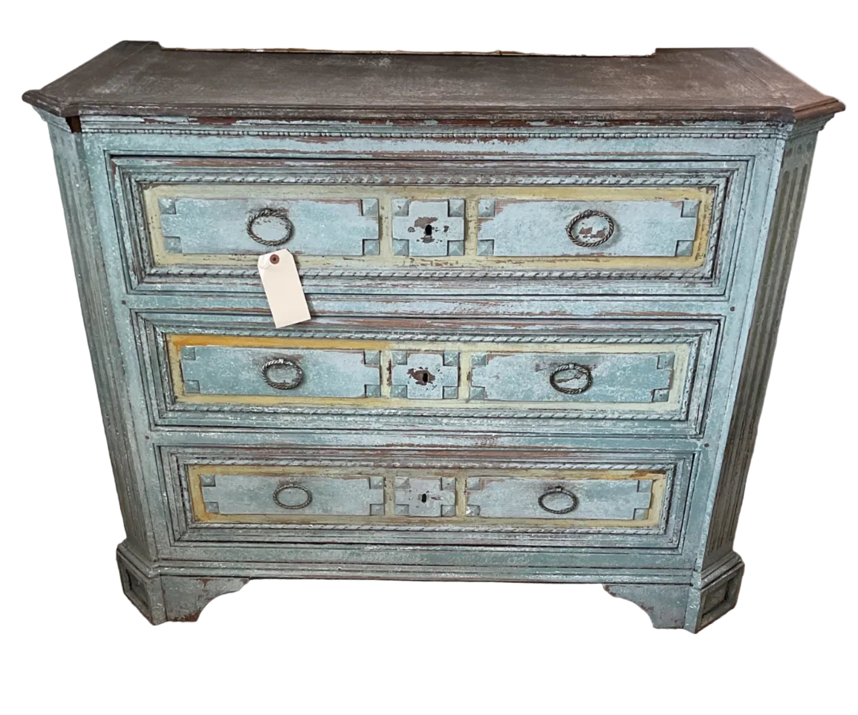 Small Blue Chest w Yellow Trim