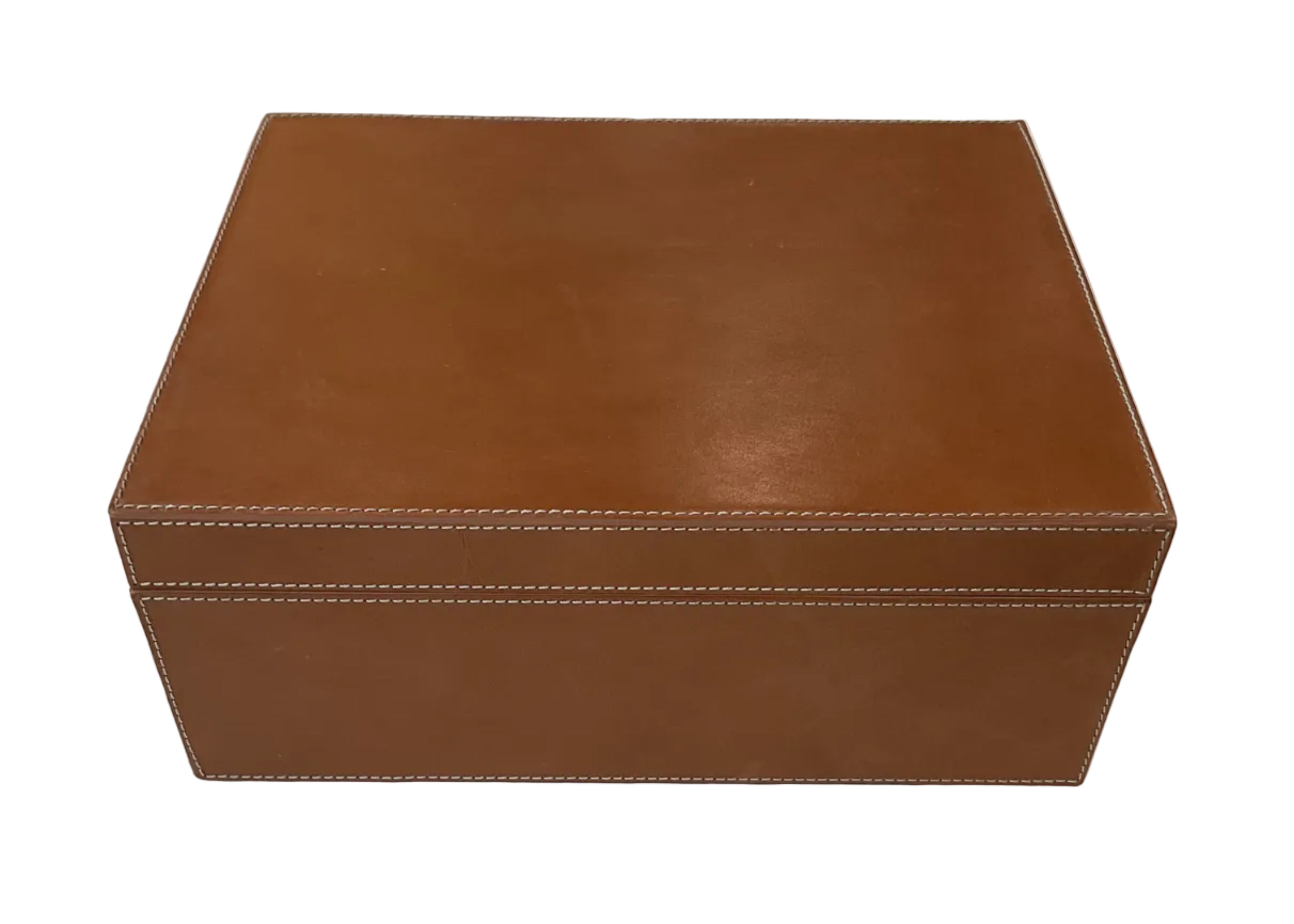 Leather Box - Camel - Large