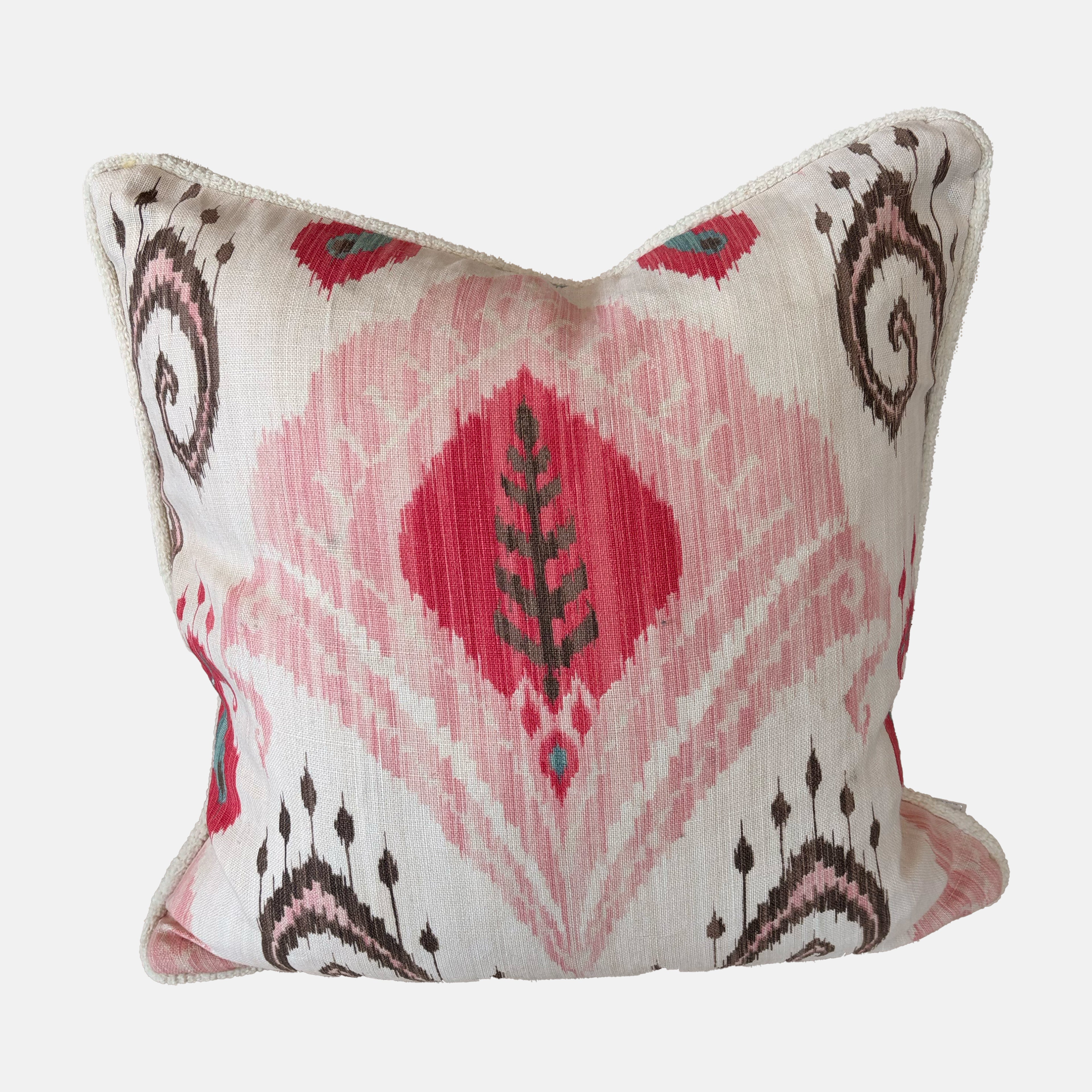 Pink Ikat Print Pillow