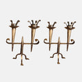 Large French Gilded Candlestick Holders - Pair