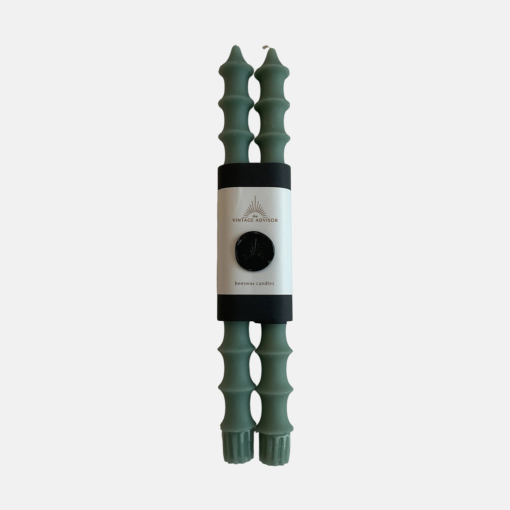 Bamboo Taper Beeswax Candle - Pair