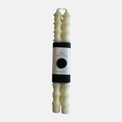 Bamboo Taper Beeswax Candle - Pair