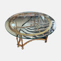 Vintage Round Glass Metal Coffee Table