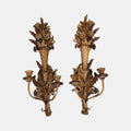 Parcel-Gilt Wooden Candle Sconces