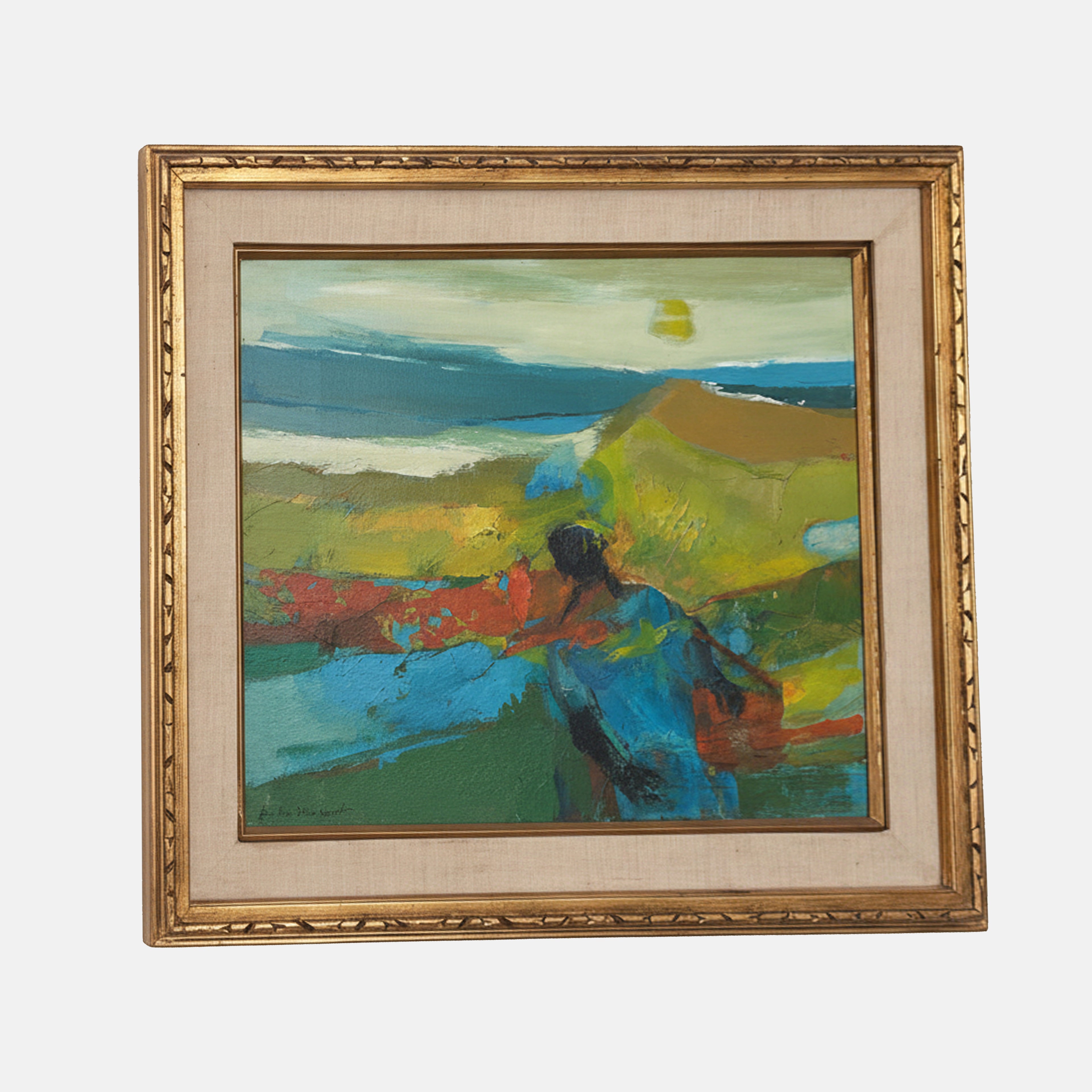 Abstract Landscape in Gold Frame