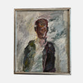 Abstract Face with Silver Leaf Frame