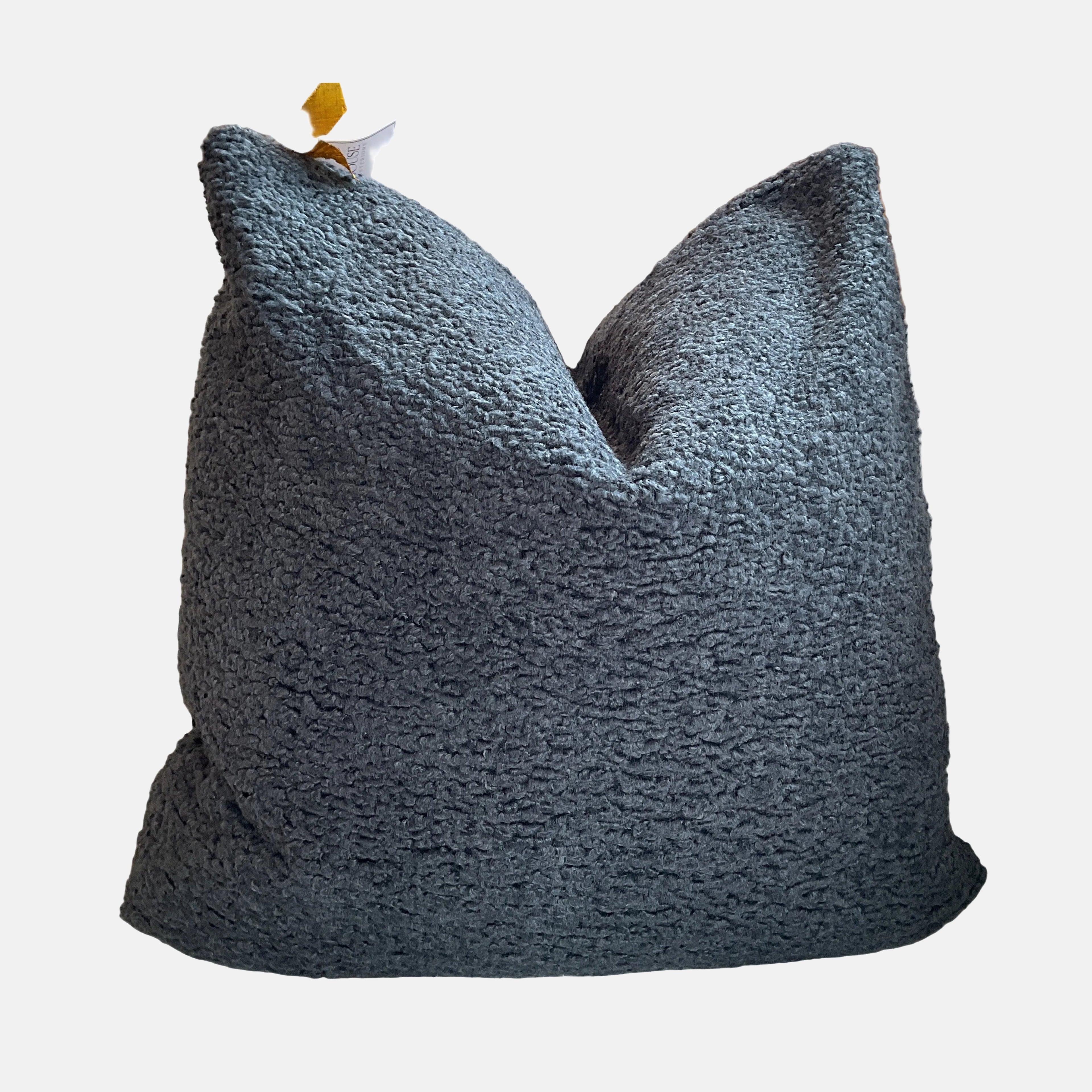 Slate Grey Sherpa Pillow