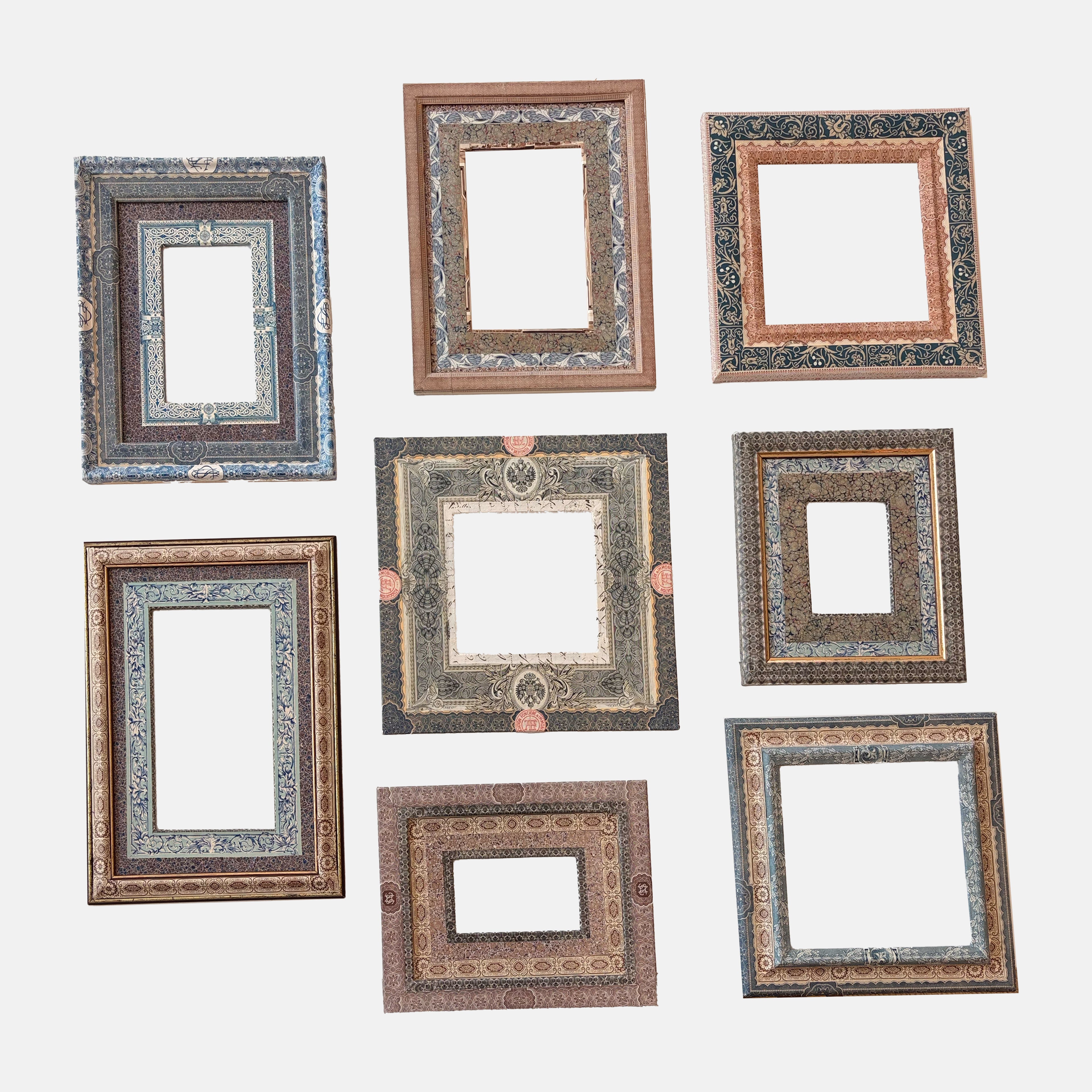 Antique French Papered Frames
