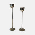 Vintage Italian Silver Plated Tulip Candle Holders - Pair