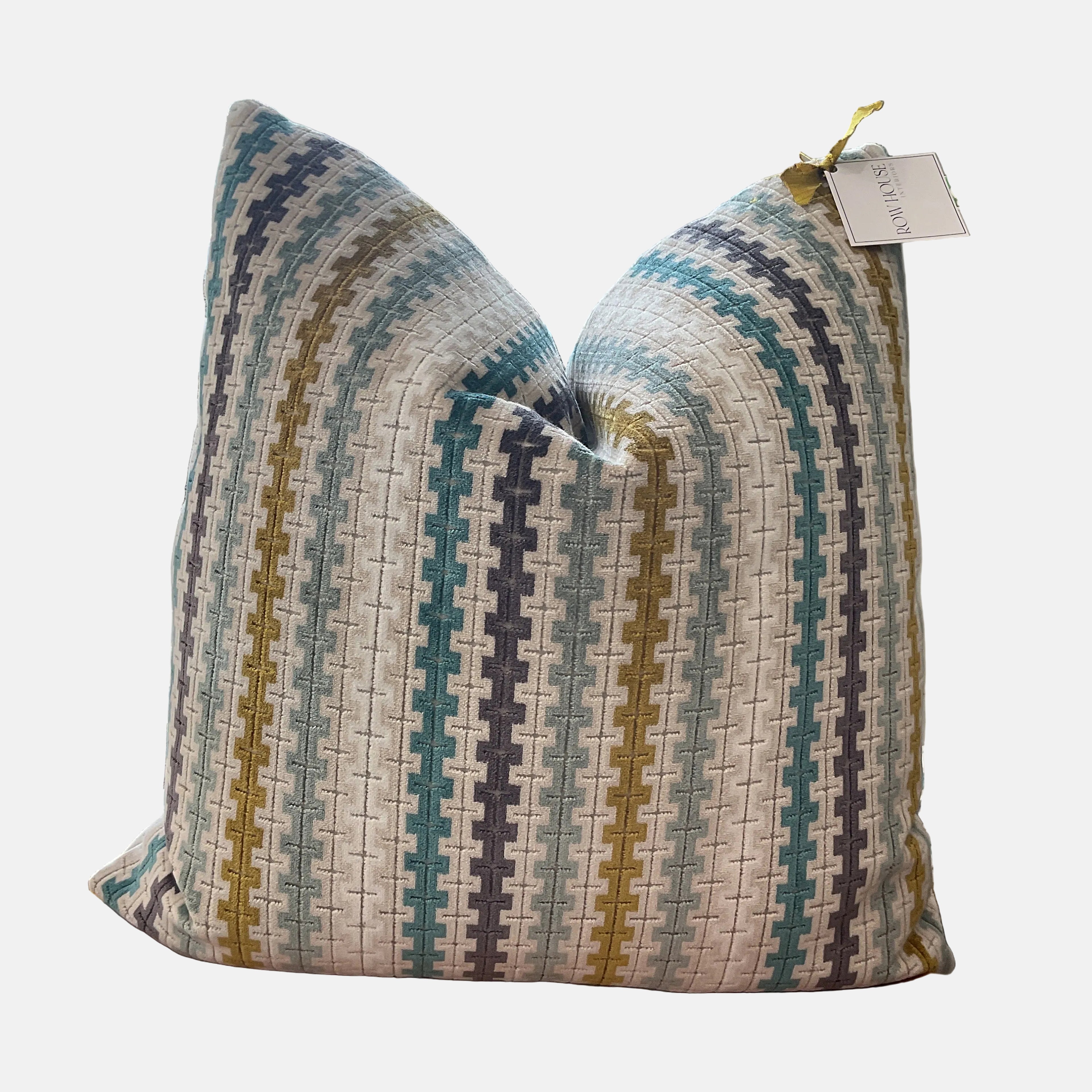 Aiden Geo Cut Velvet Pillow