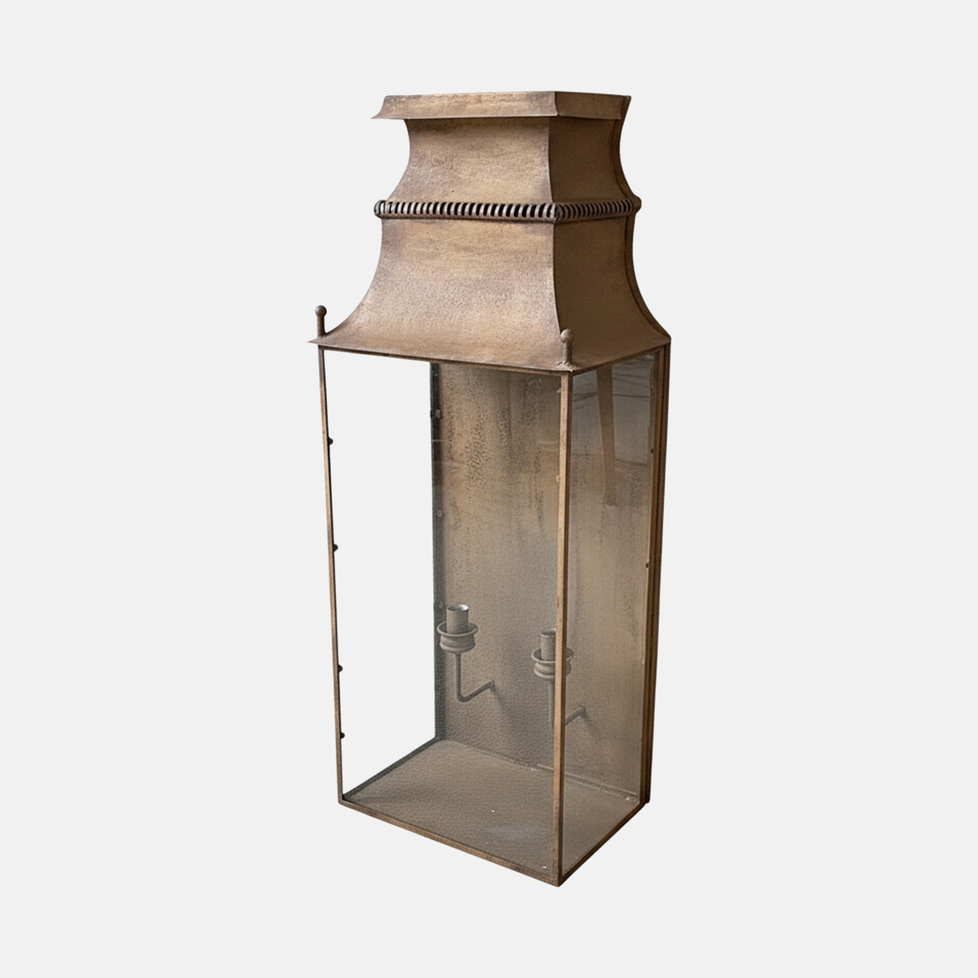 Large Gilded Wall Sconce w/ Glass