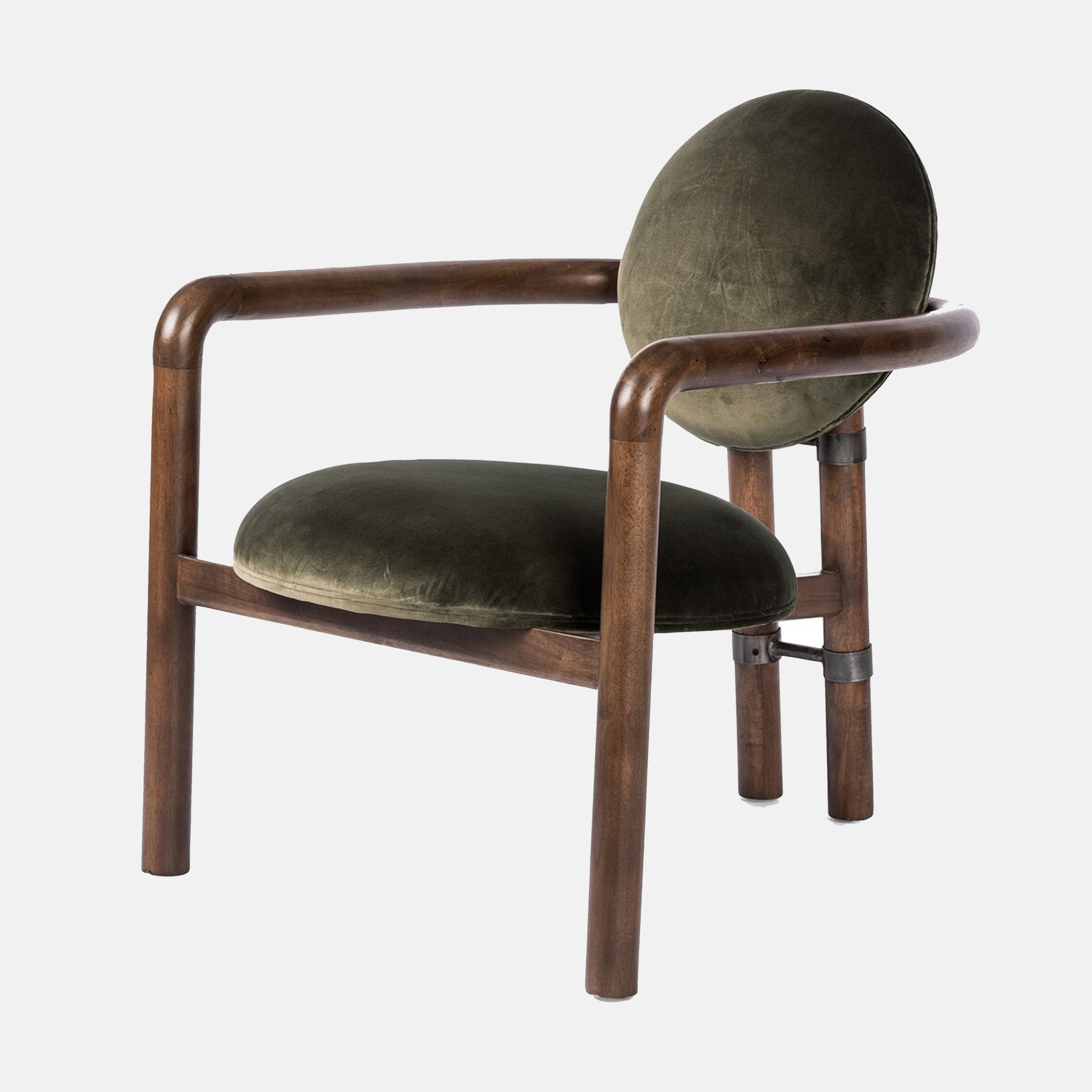 Olive Velvet Upholstered Accent Chair