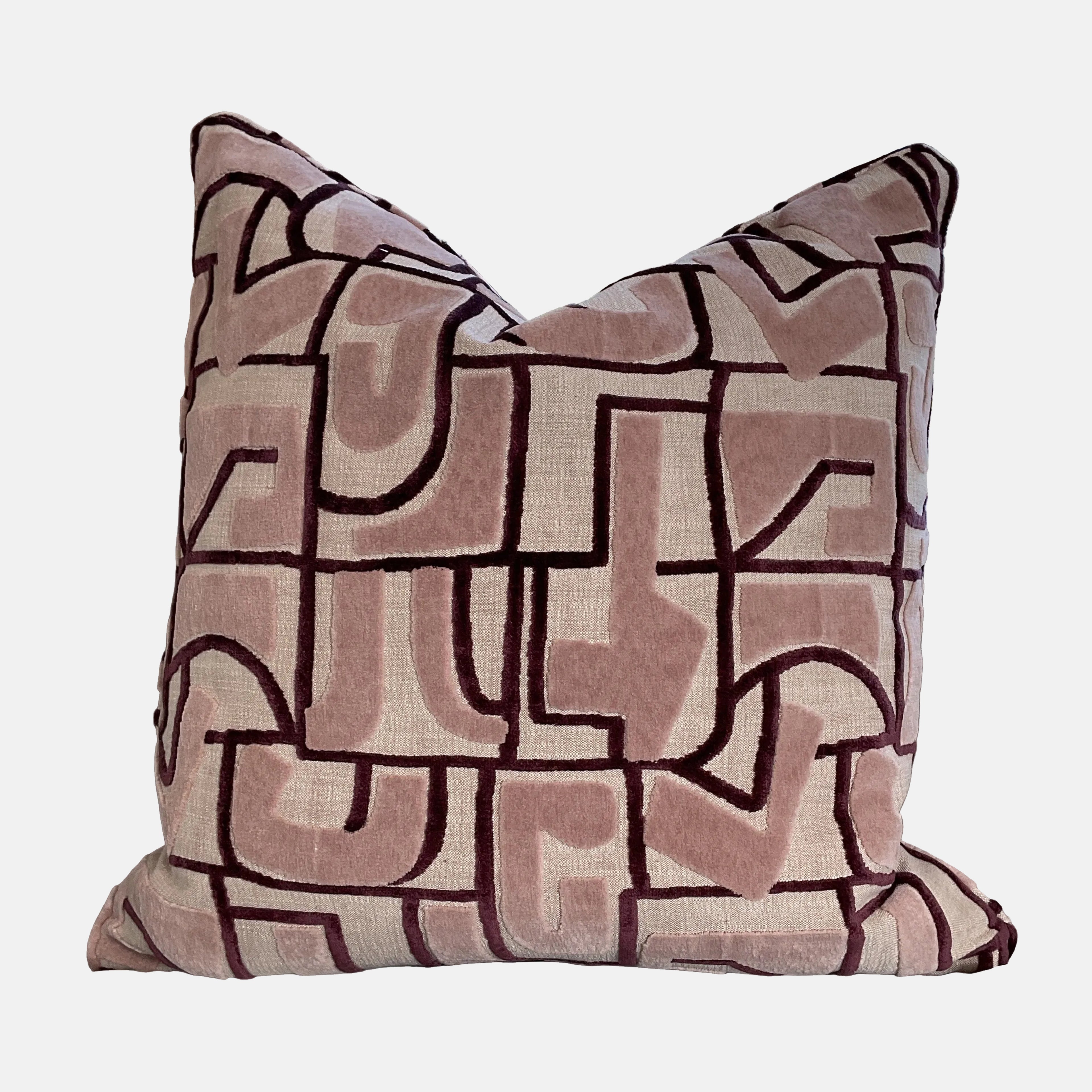 Purple Geo Velvet Pillow