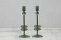 Glass Candlestick, Medium, Emerald