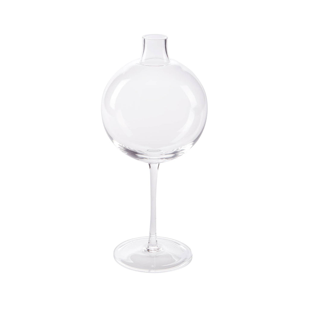 Clear Wine Glass Shaped Flower Vase, Medium