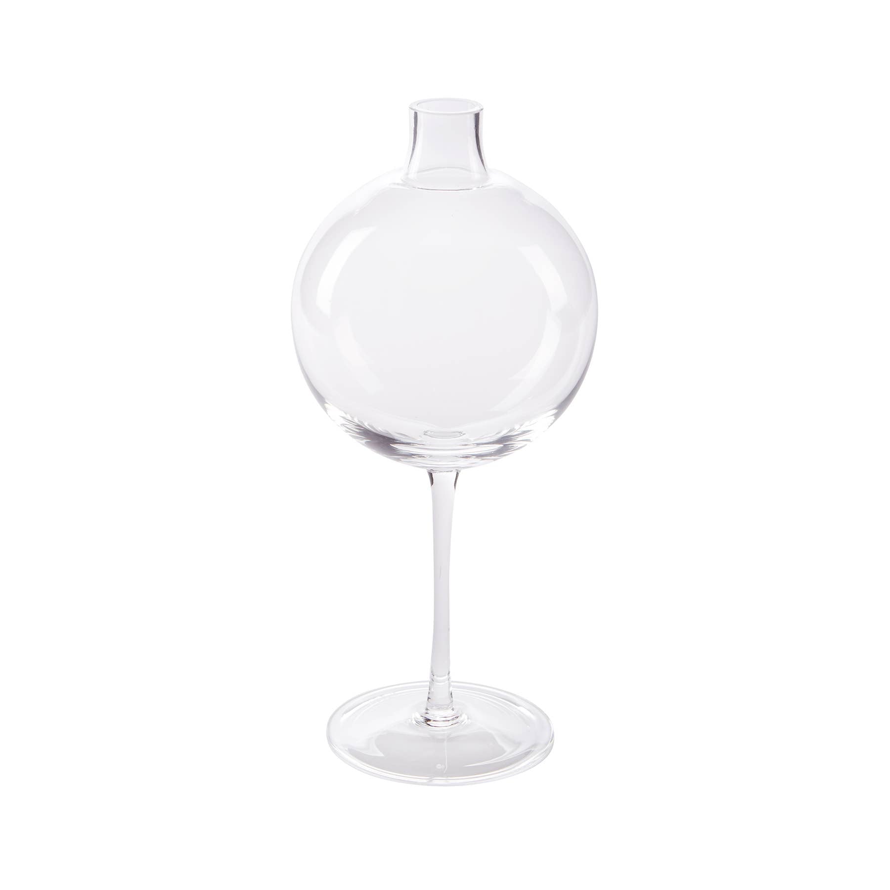 Clear Wine Glass Shaped Flower Vase, Medium