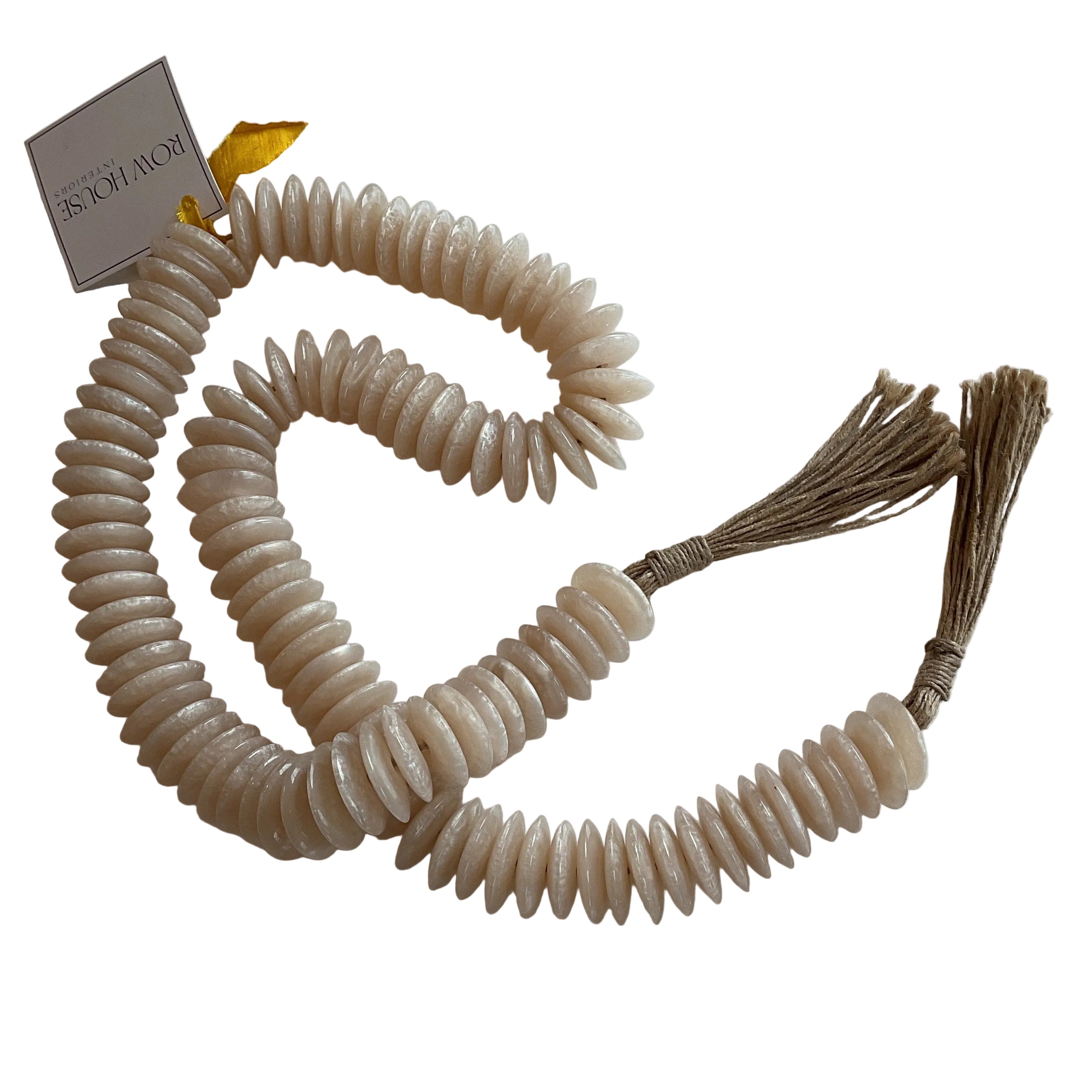 Bead Strand - Beige Disc Bead with Tassel