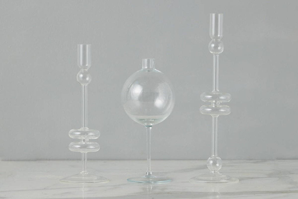 Clear Wine Glass Shaped Flower Vase, Medium