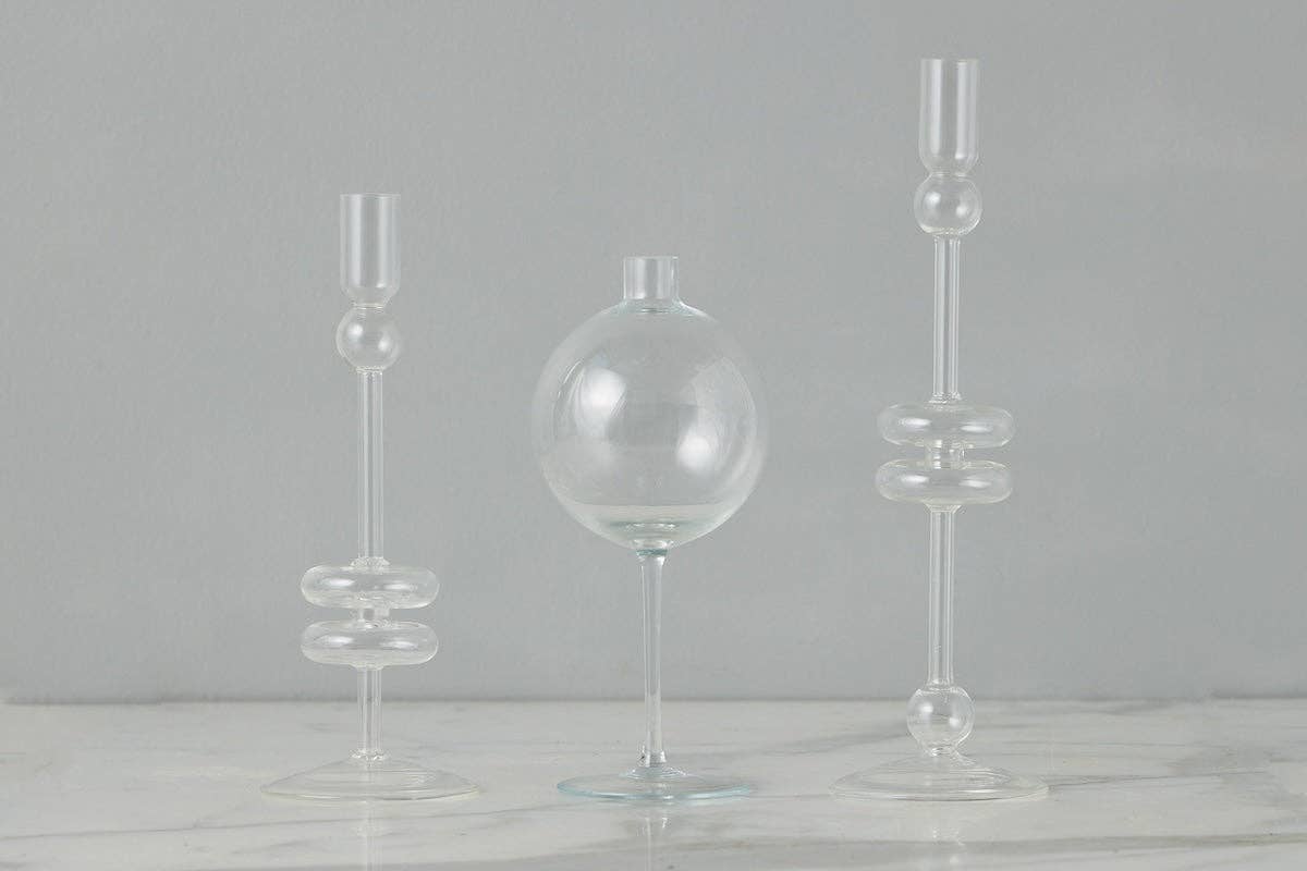 Clear Wine Glass Shaped Flower Vase, Medium
