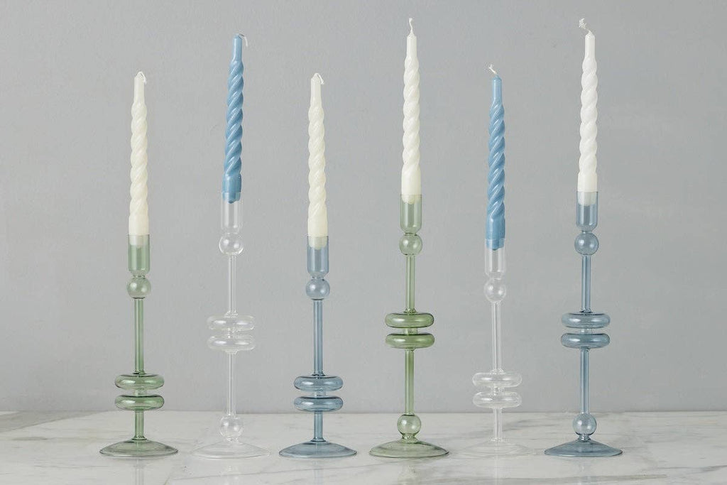 Glass Candlestick, Large, Clear