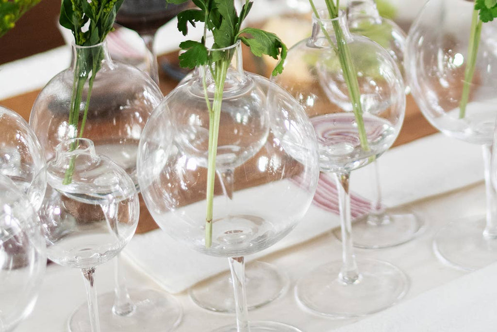 Clear Wine Glass Shaped Flower Vase, Large