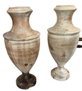 Patinated Turned Wood Urns