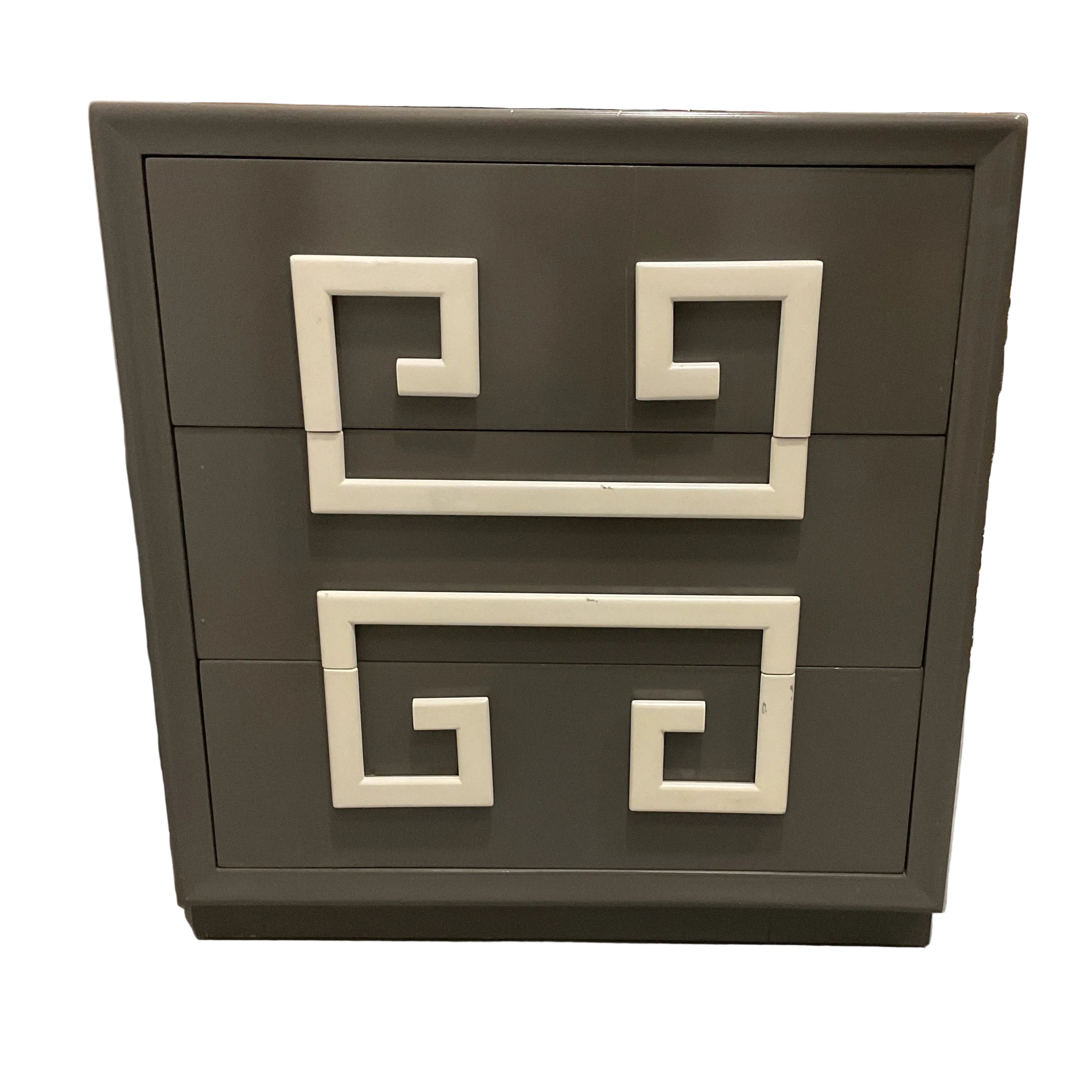Gray Kittinger Style  Mandarin Mid Century Greek Key Chest