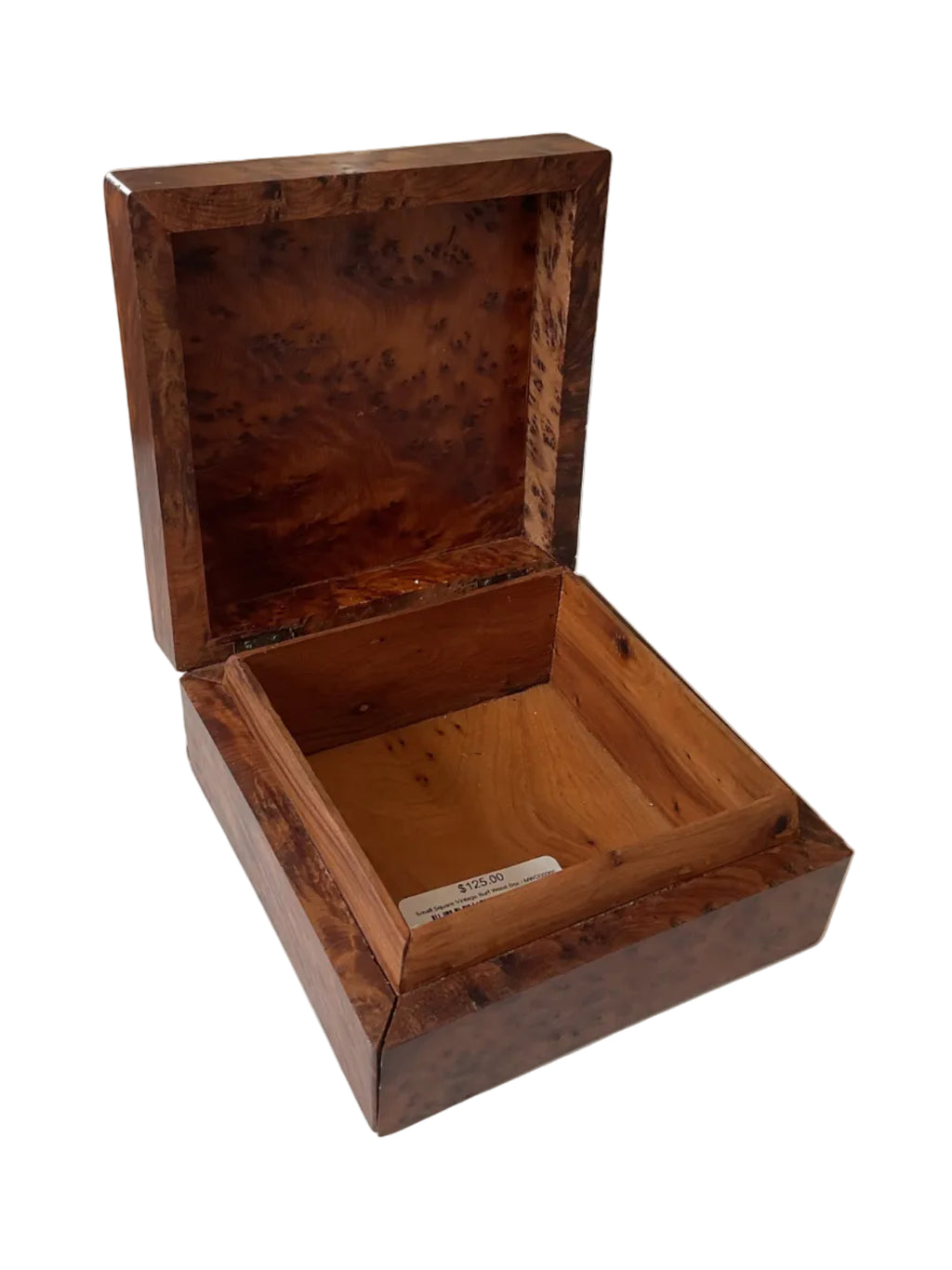 Small Square Vintage Burl Wood Box