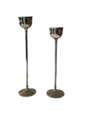 Vintage Italian Silver Plated Tulip Candle Holders - Pair