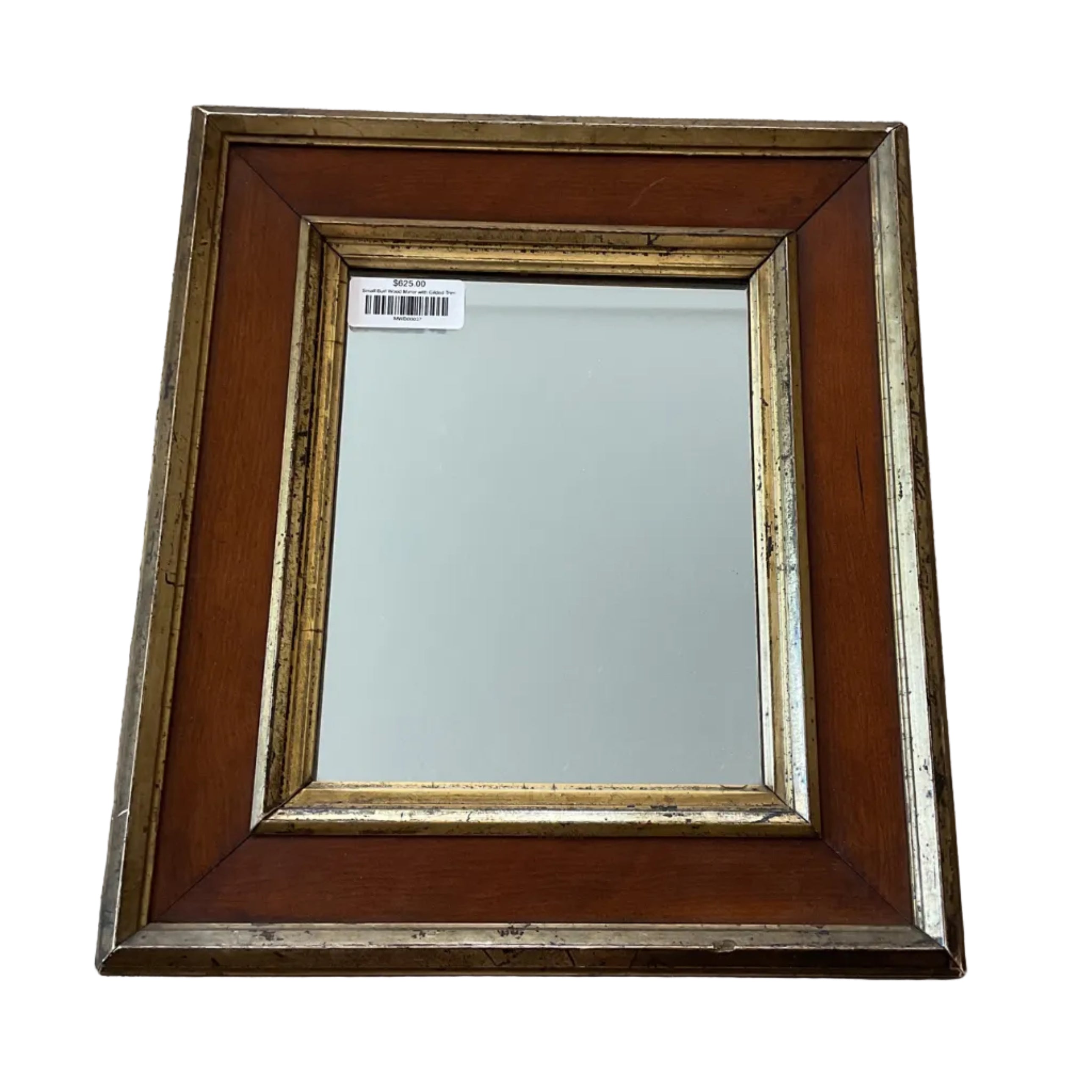 Small Burl Wood Mirror with Gilded Trim