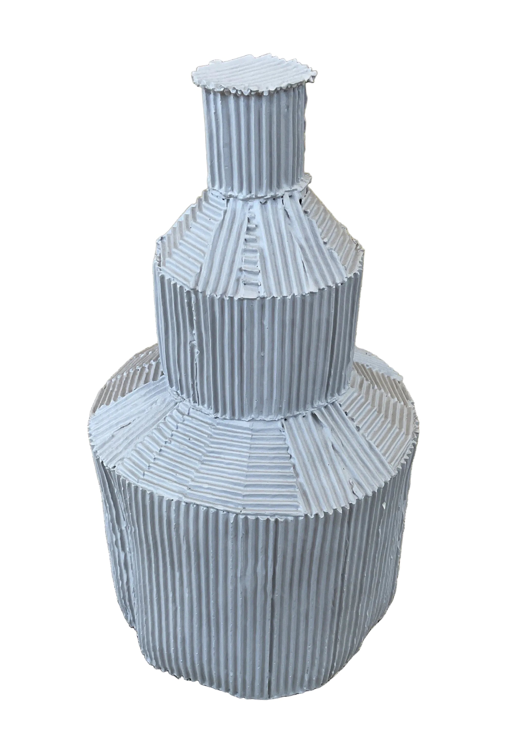 Italian Ceramic Sculptural White Bottle