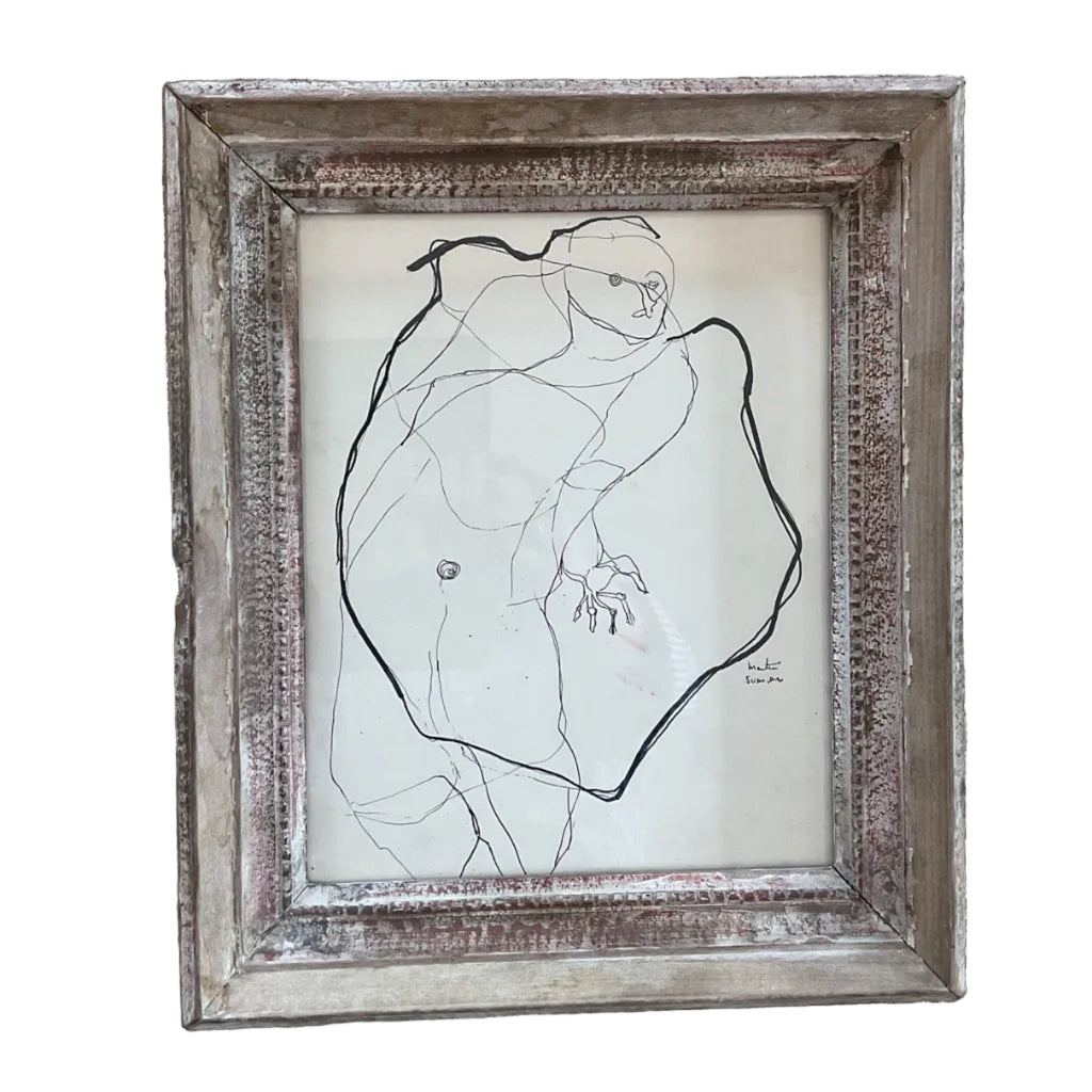 Martin Summers - Figurative Ink with Whitewashed Frame