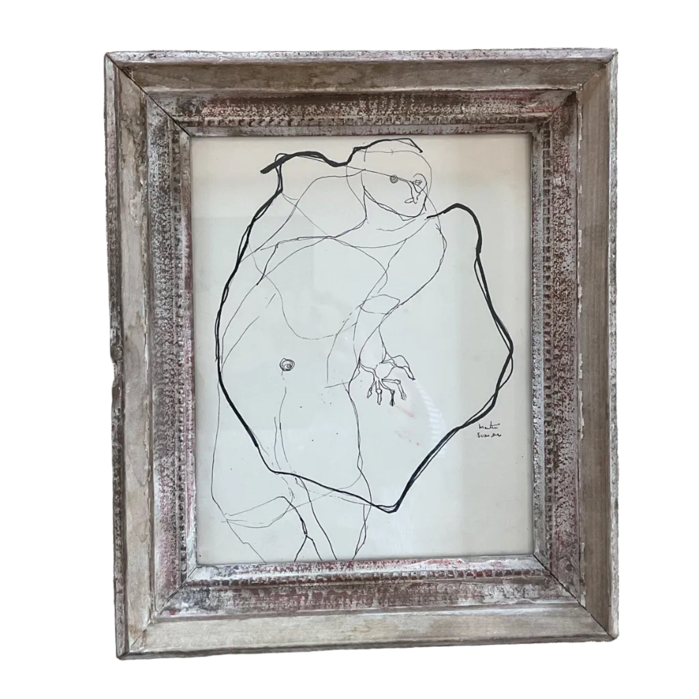 Martin Summers - Figurative Ink with Whitewashed Frame