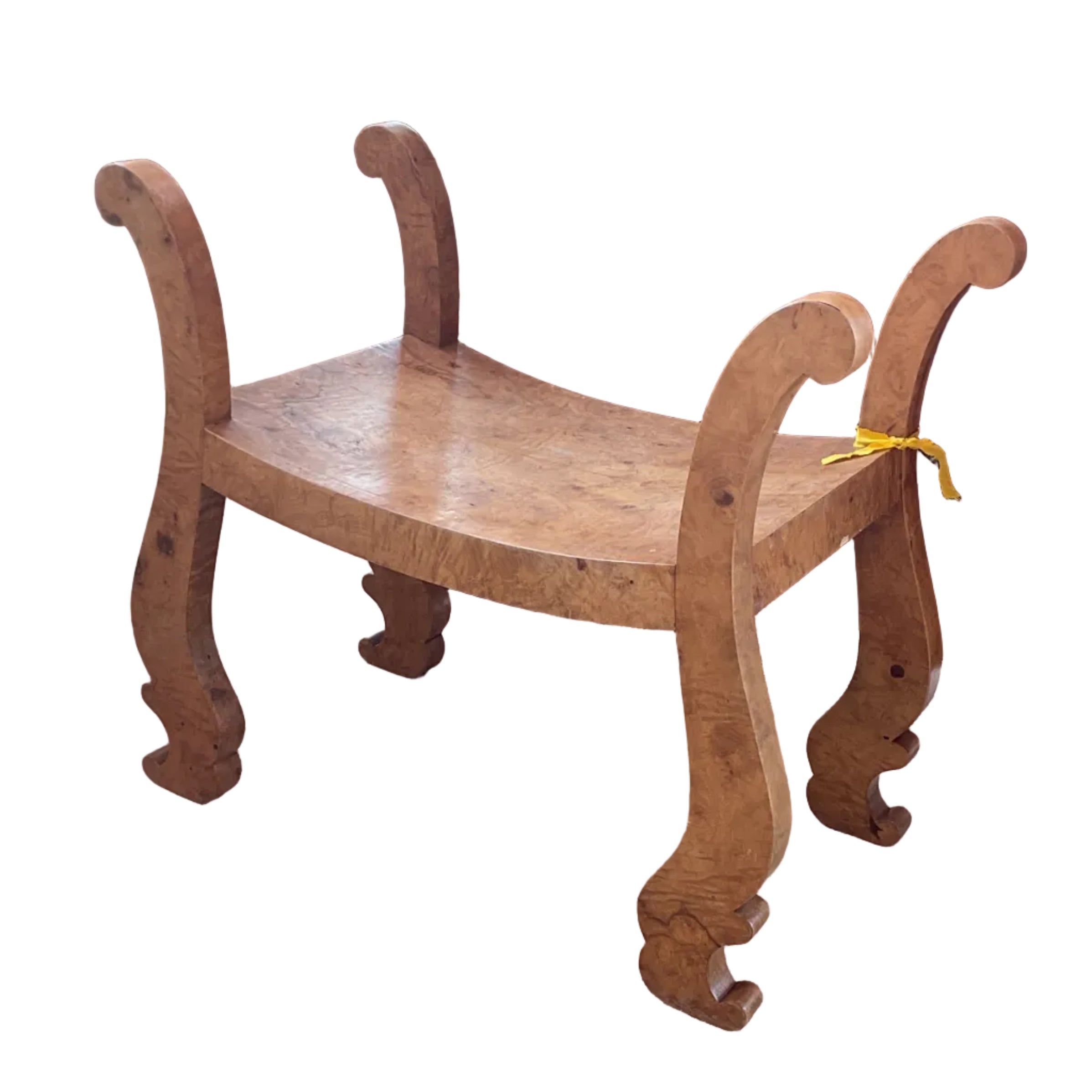 Wood Burl Antique Stool