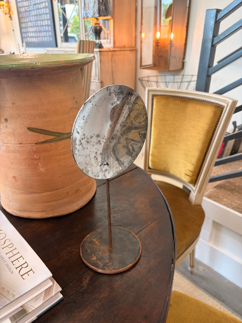 Round Metal Reflectors on Iron Stands