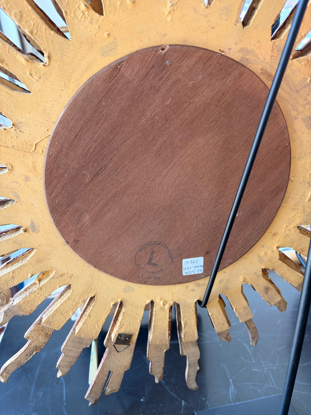 Small Vintage Sunburst Mirror