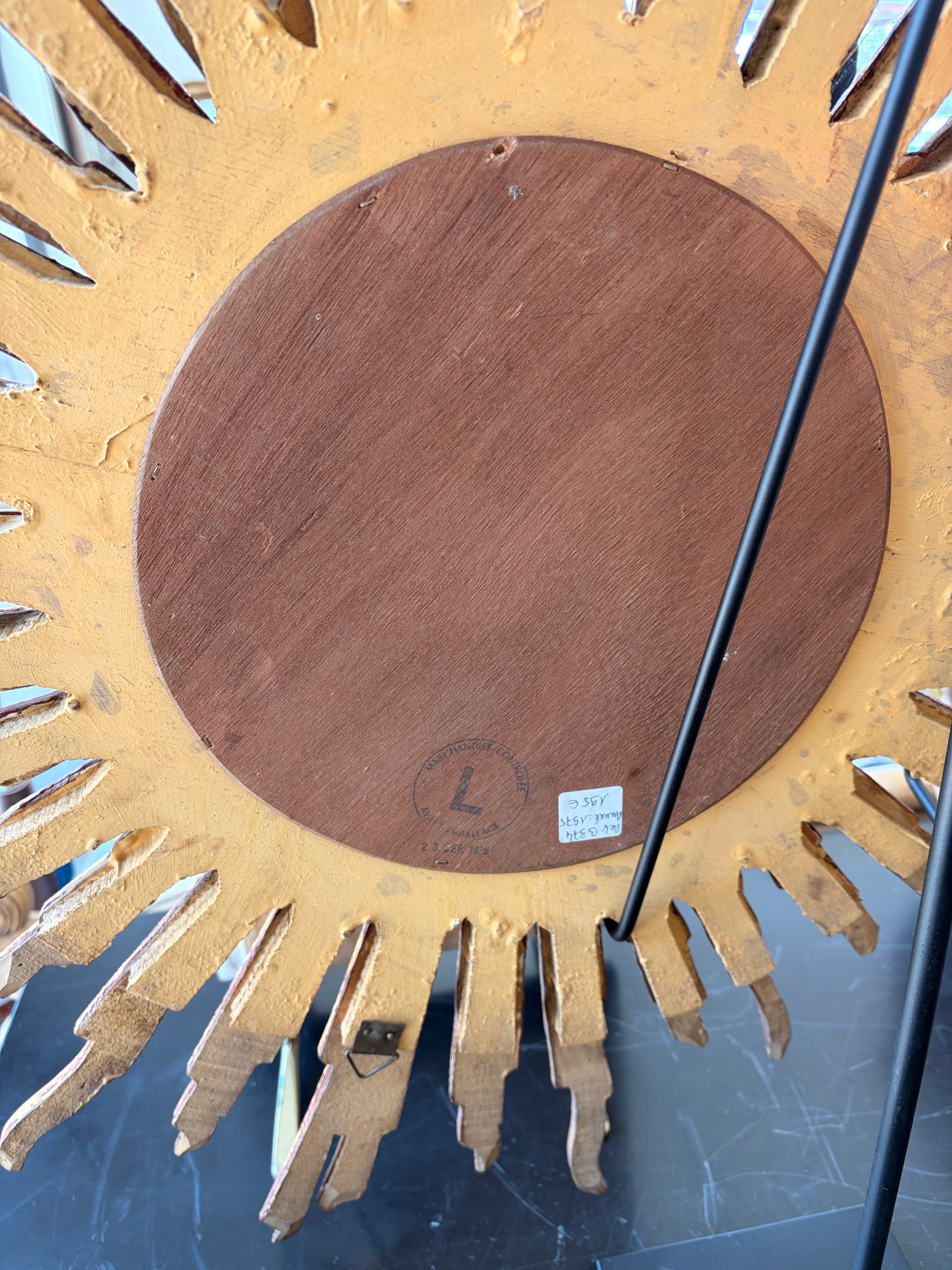 Small Vintage Sunburst Mirror