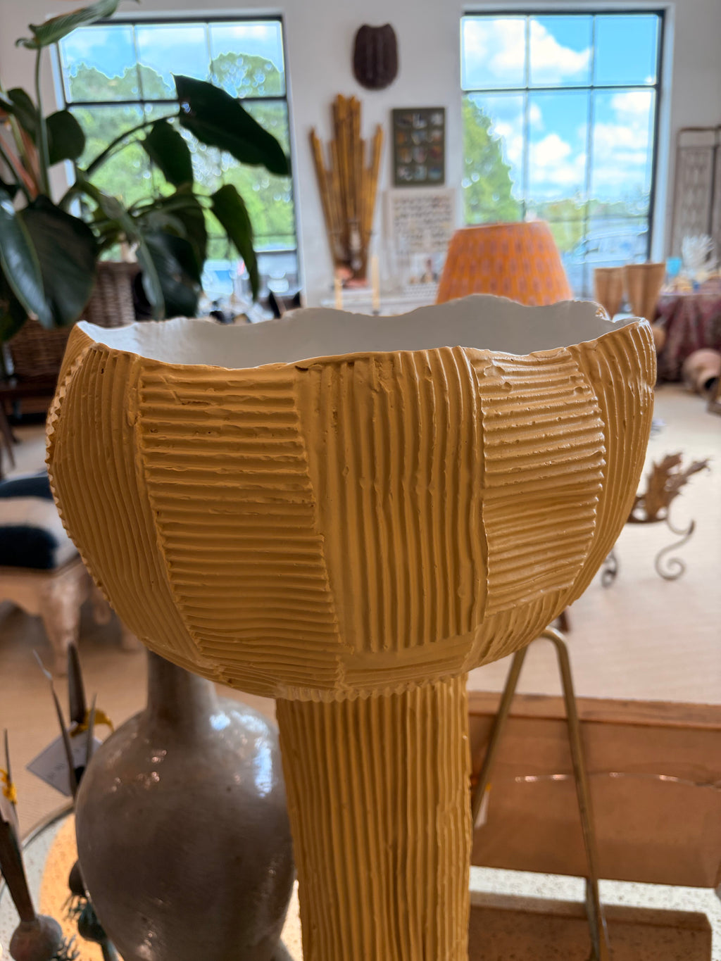 Italian Ceramic Yellow Sculpture