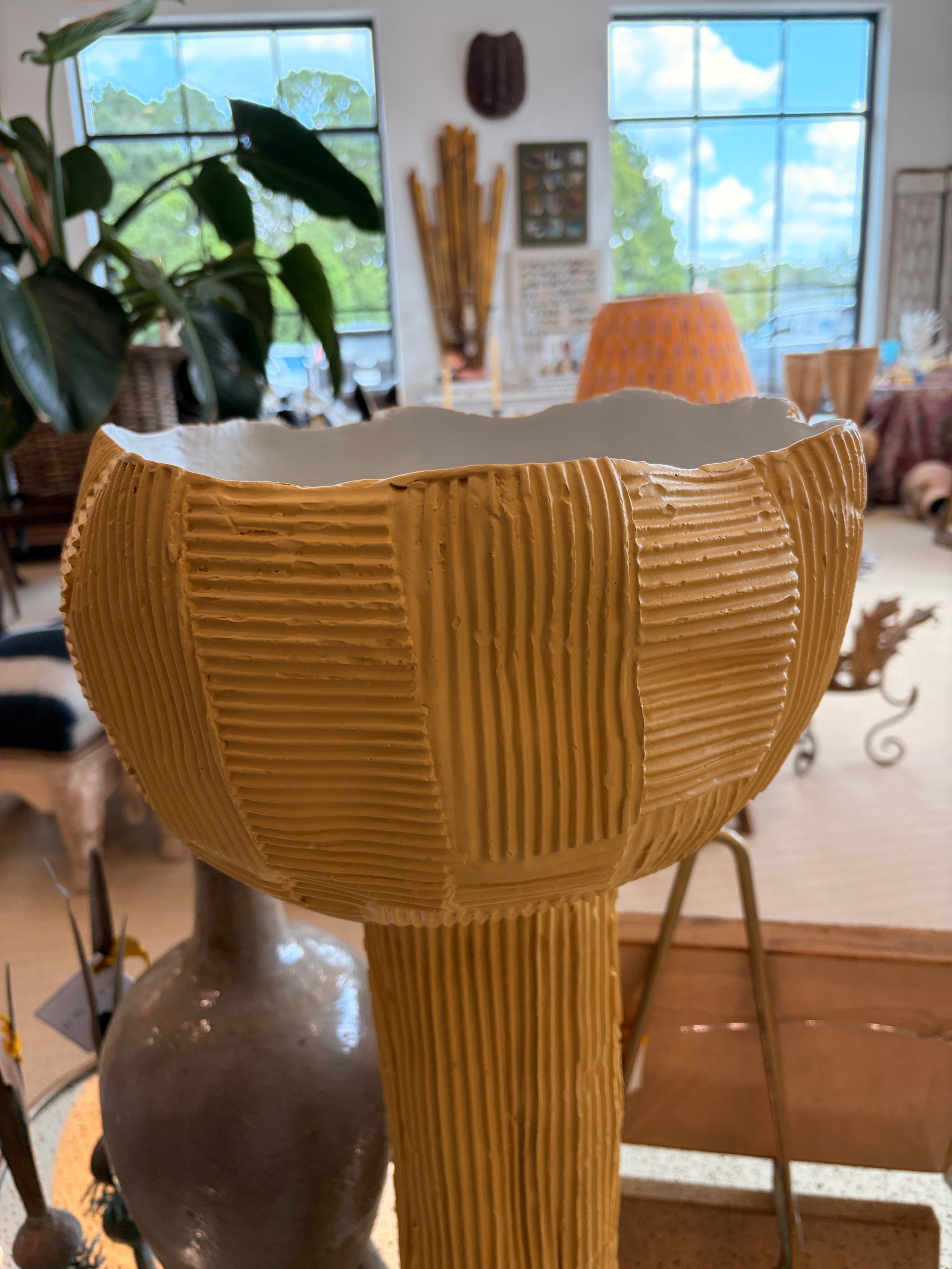 Italian Ceramic Yellow Sculpture