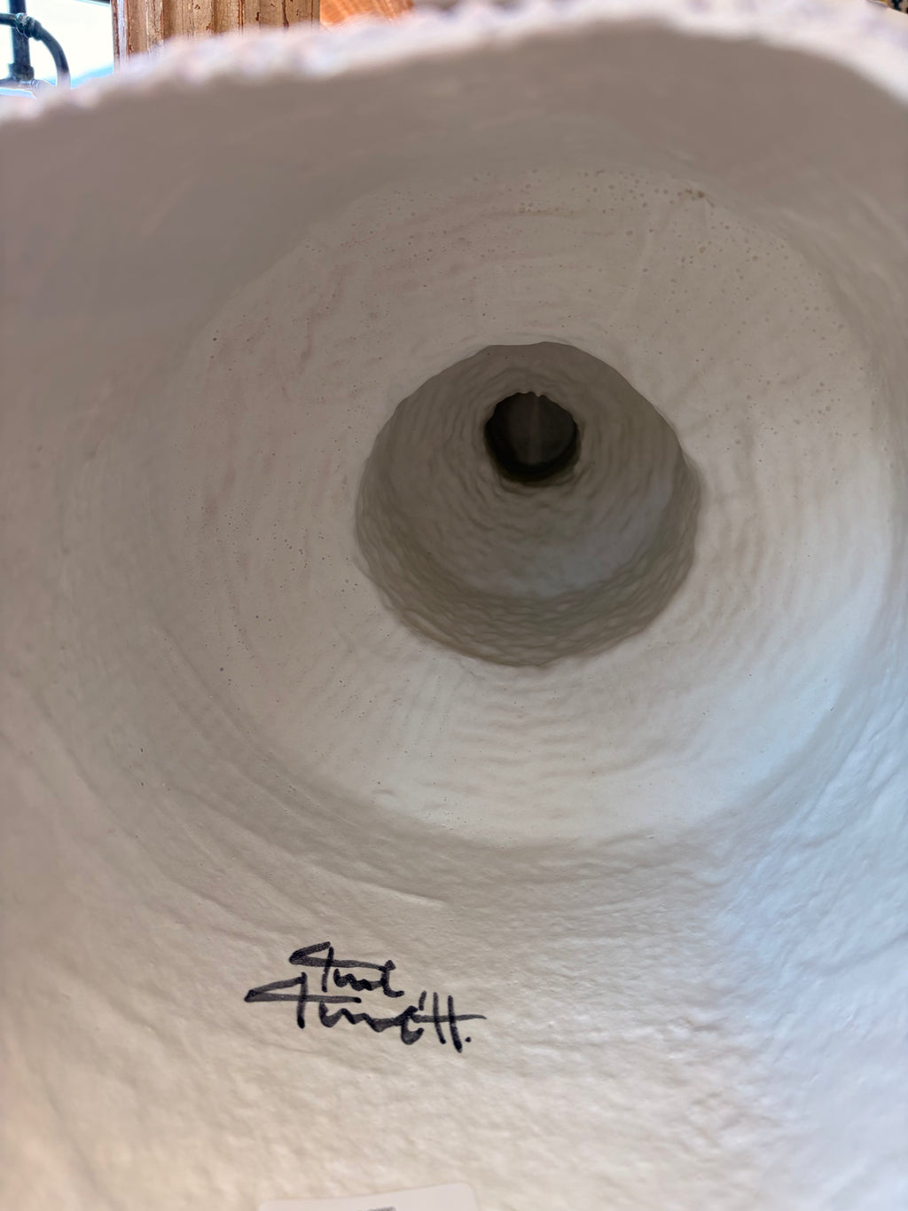 Italian Ceramic Sculptural White Bottle