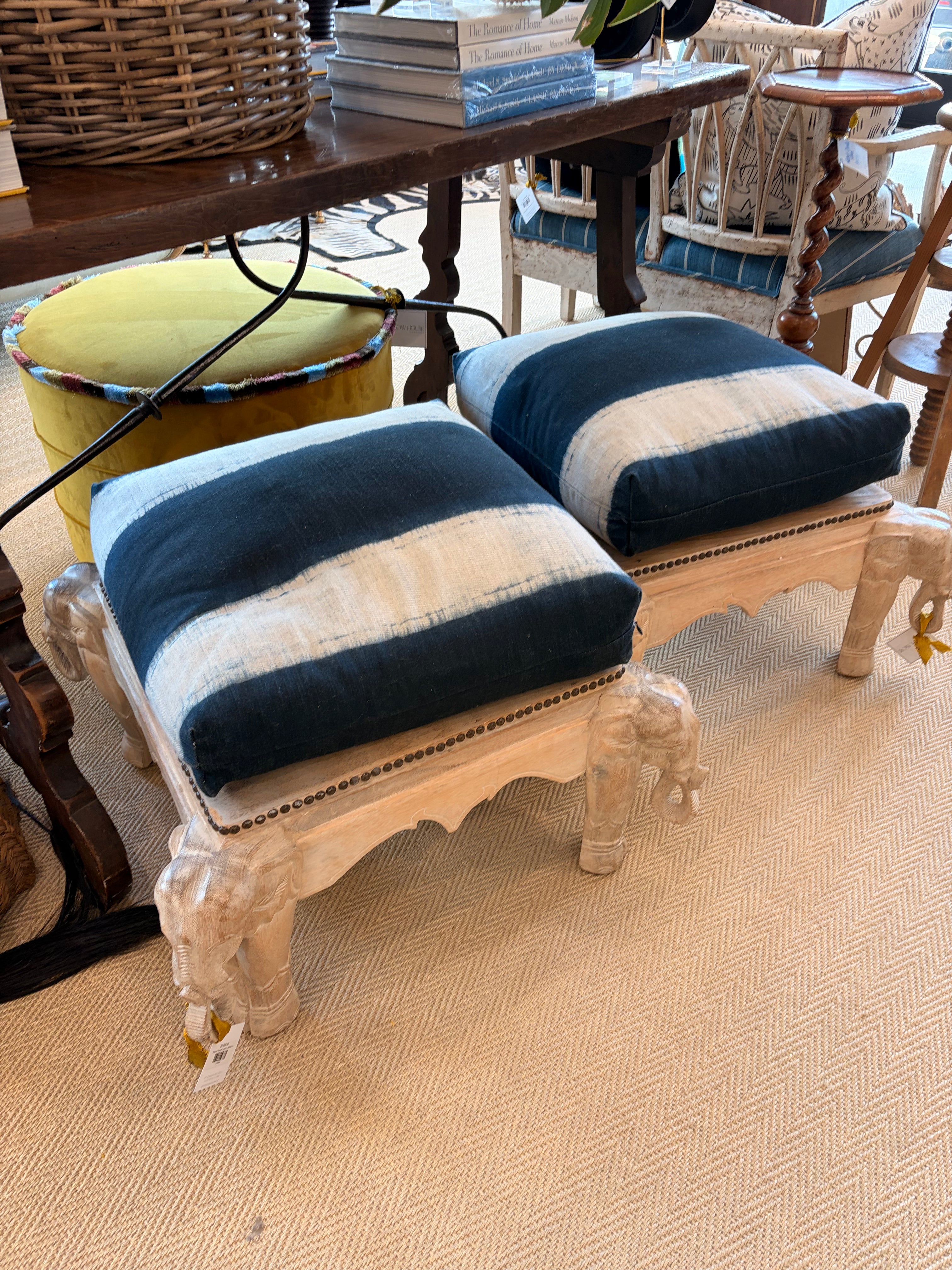 Elephant Stool with Cushion
