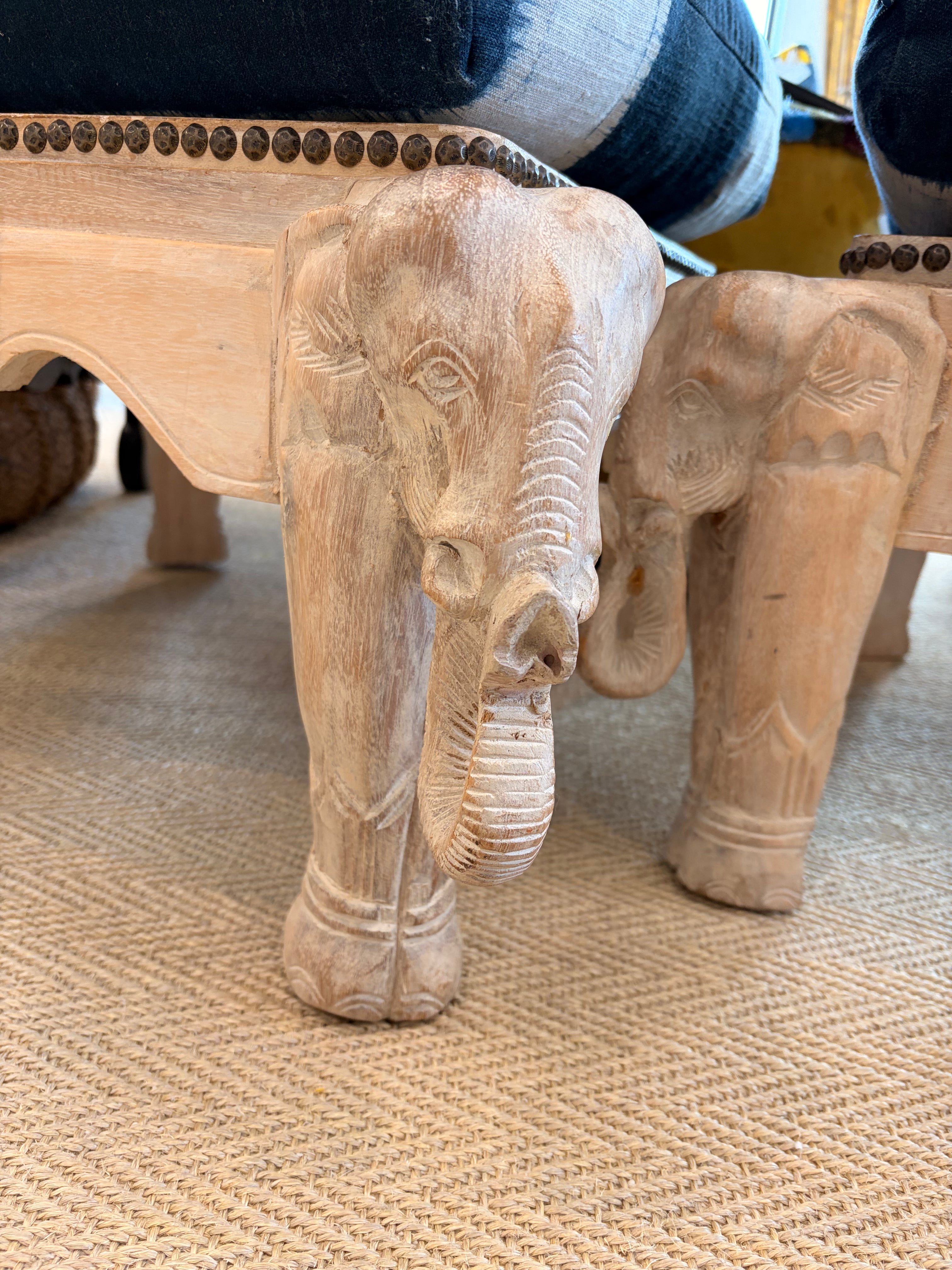 Elephant Stool with Cushion