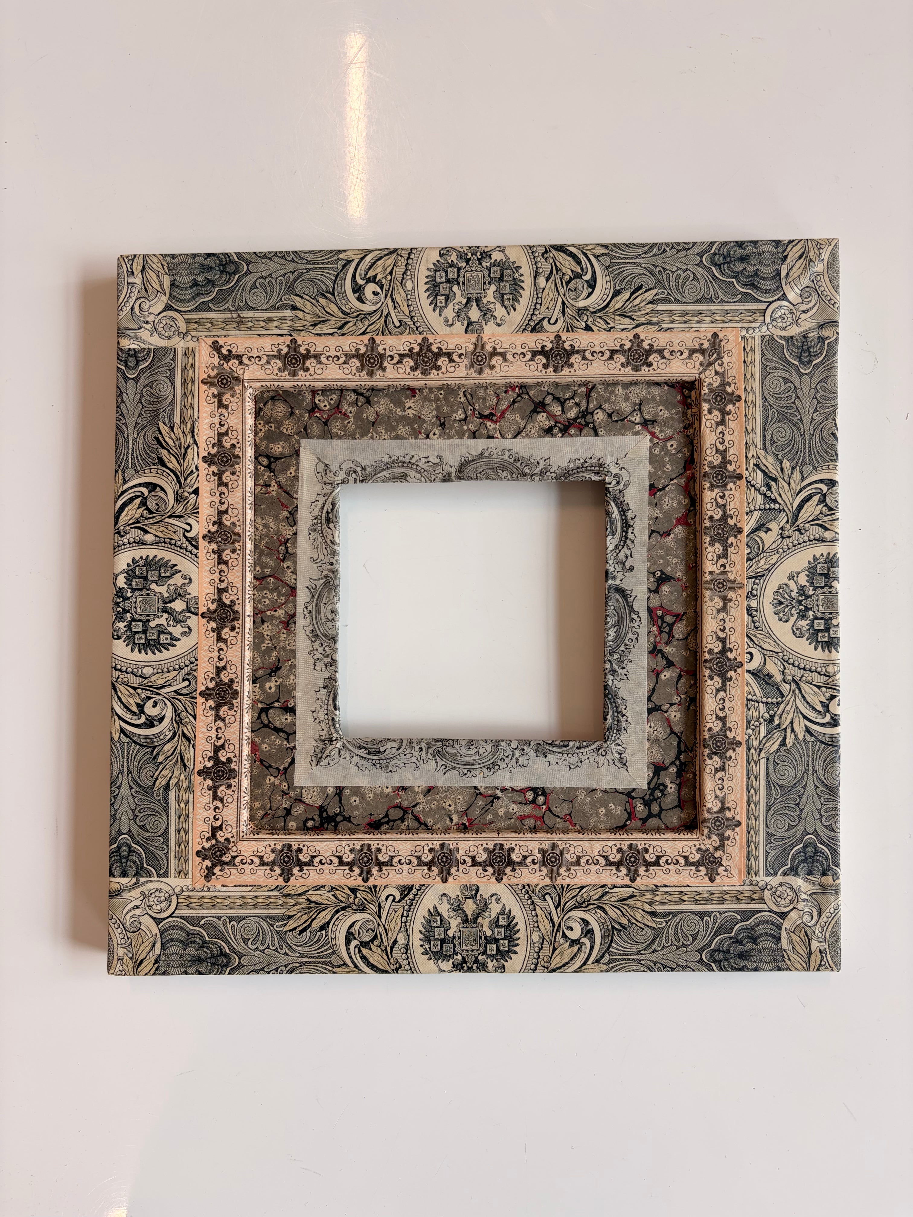Antique French Papered Frames