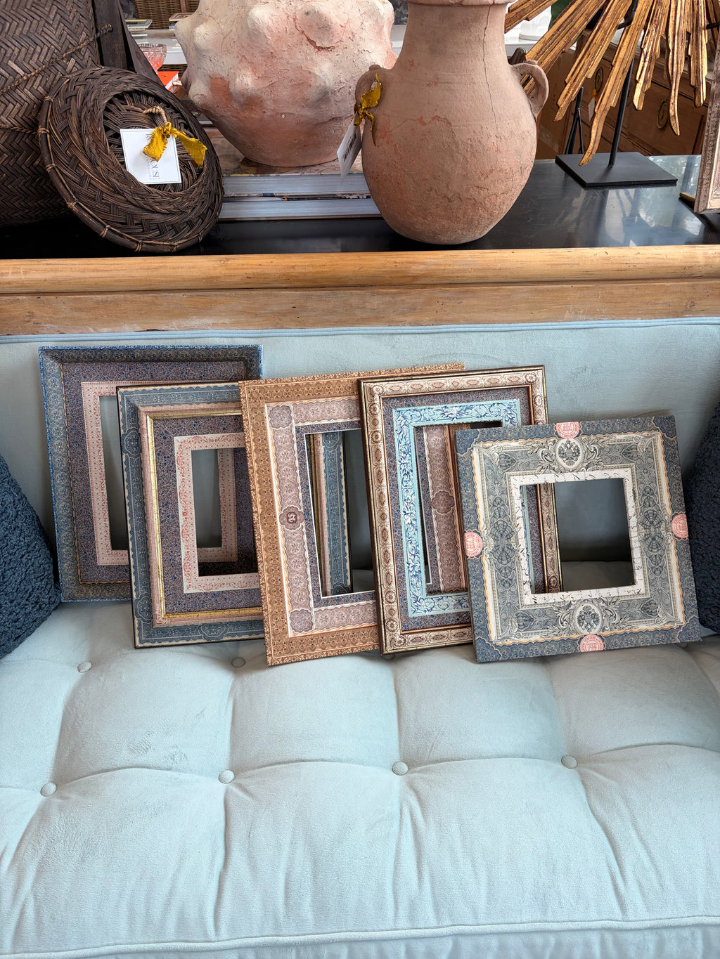 Antique French Papered Frames