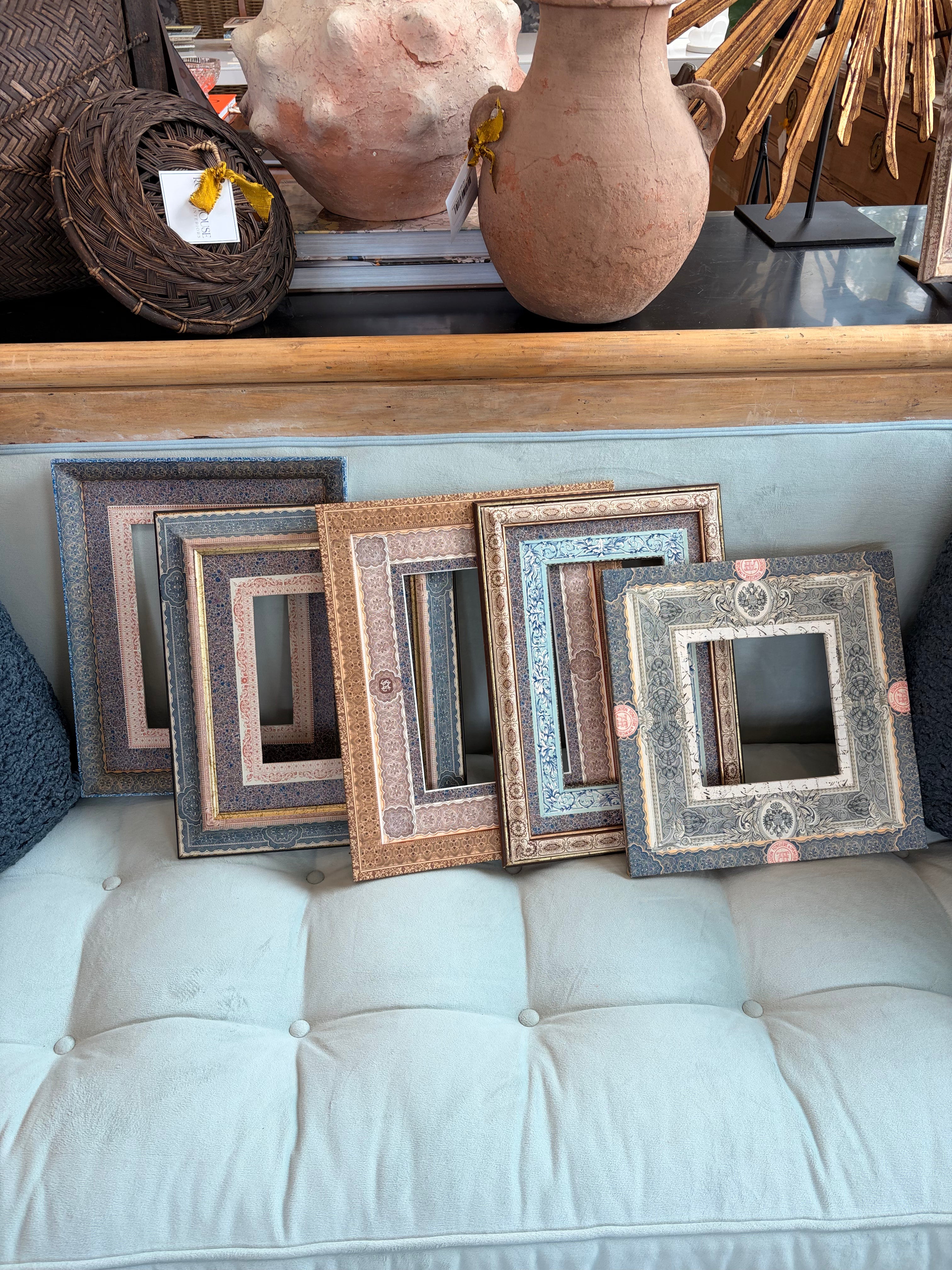 Antique French Papered Frames
