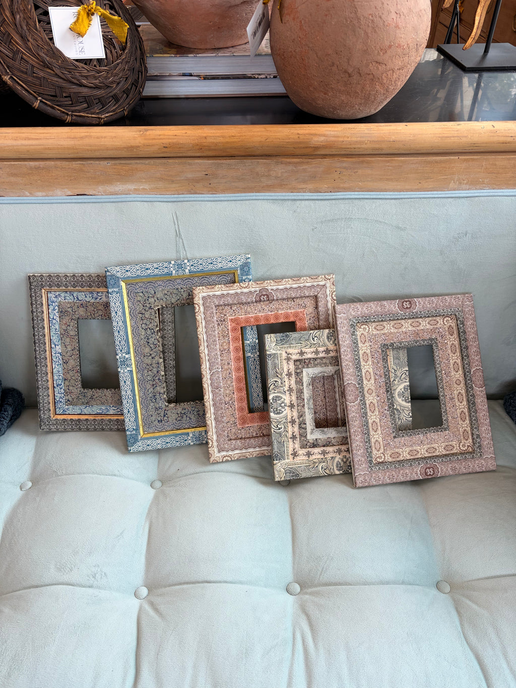 Antique French Papered Frames