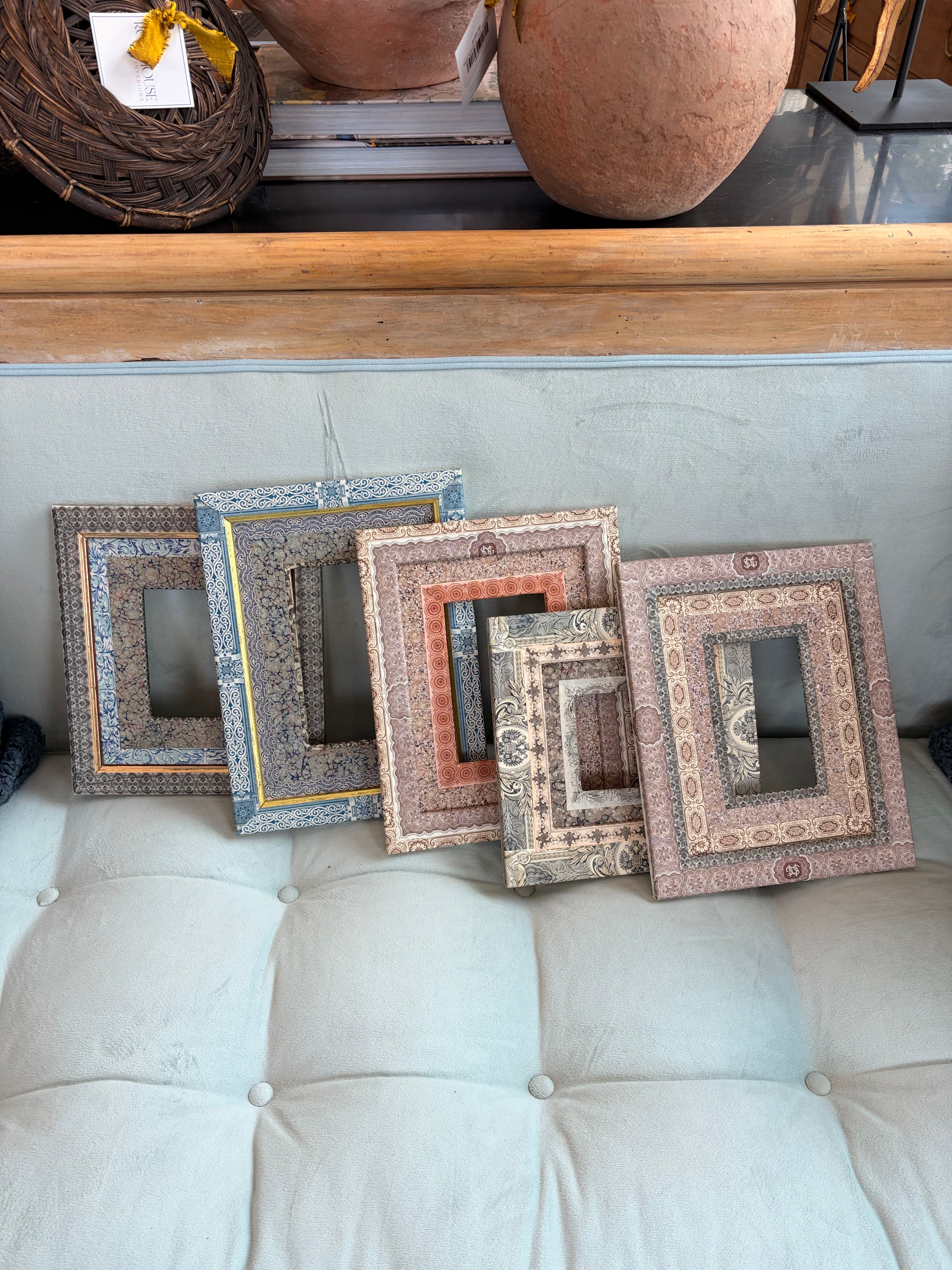 Antique French Papered Frames
