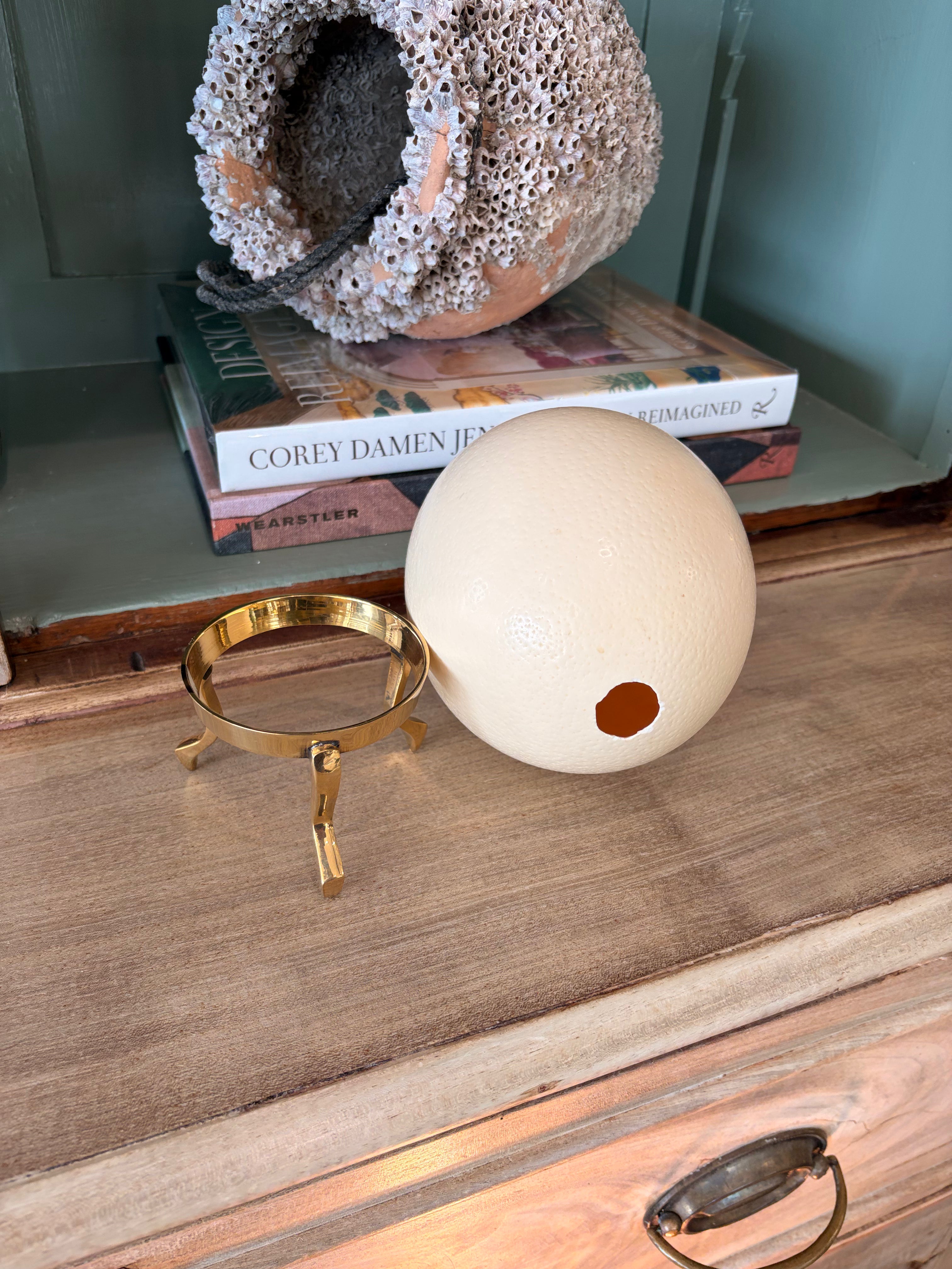 Ostrich Egg on Brass Stand